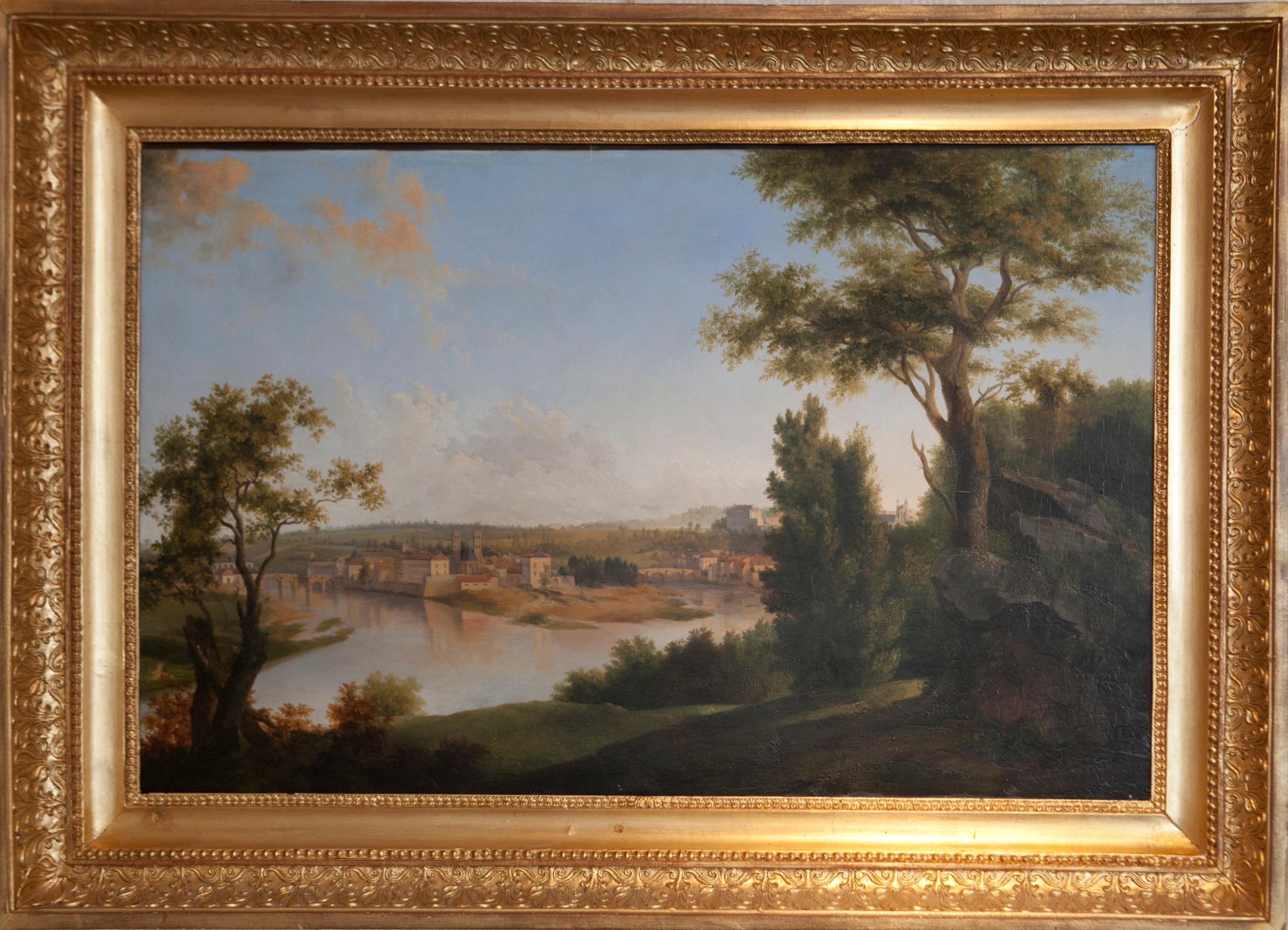 View Of A City, Animated Landscape by Jean Victor Bertin For Sale 1