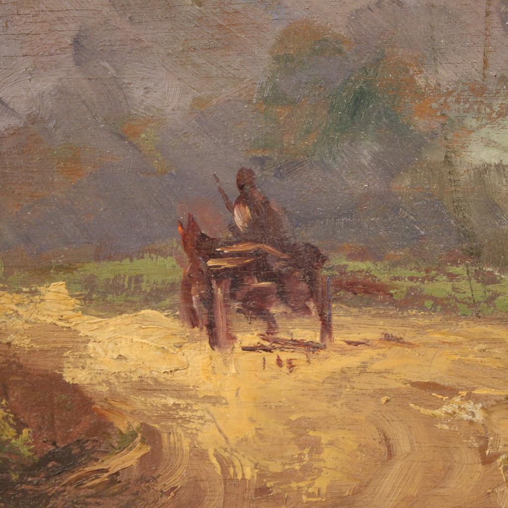 20. Jahrhundert Öl auf Karton Italienisch Signiert B. Ferrari Landschaftsgemälde, 1930 im Angebot 8