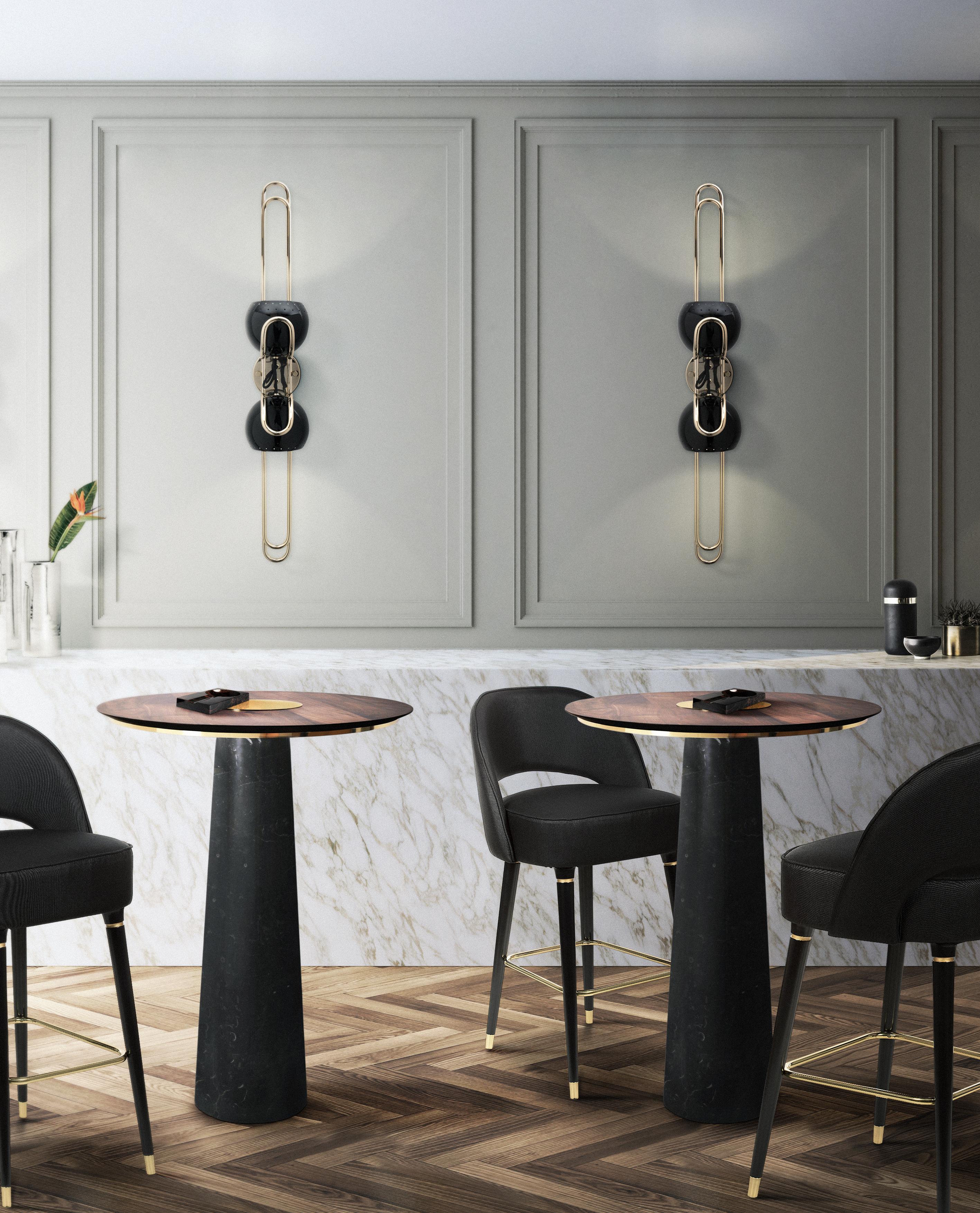 A modern bar table perfect for a luxurious bar, with a round shape that is not only trendy but extremely enticing. Designed purely of dark marble, this is a majestic bar table with incredible potential to bring out the best in your home bar decor.