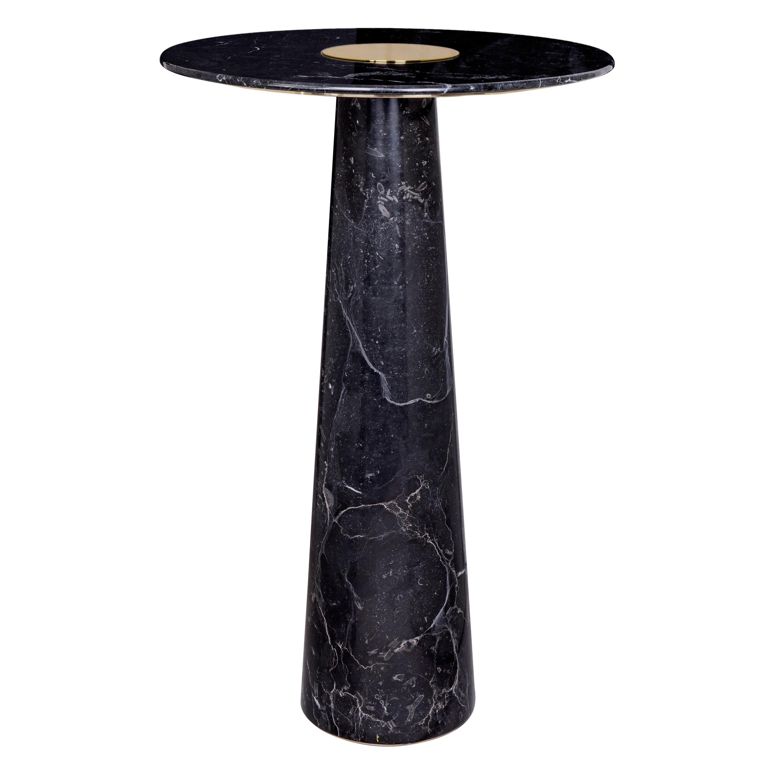 Bertoia Bar Table in Nero Marquina Marble For Sale