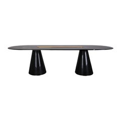 Bertoia Oval Dining Table in Nero Marquina Marble