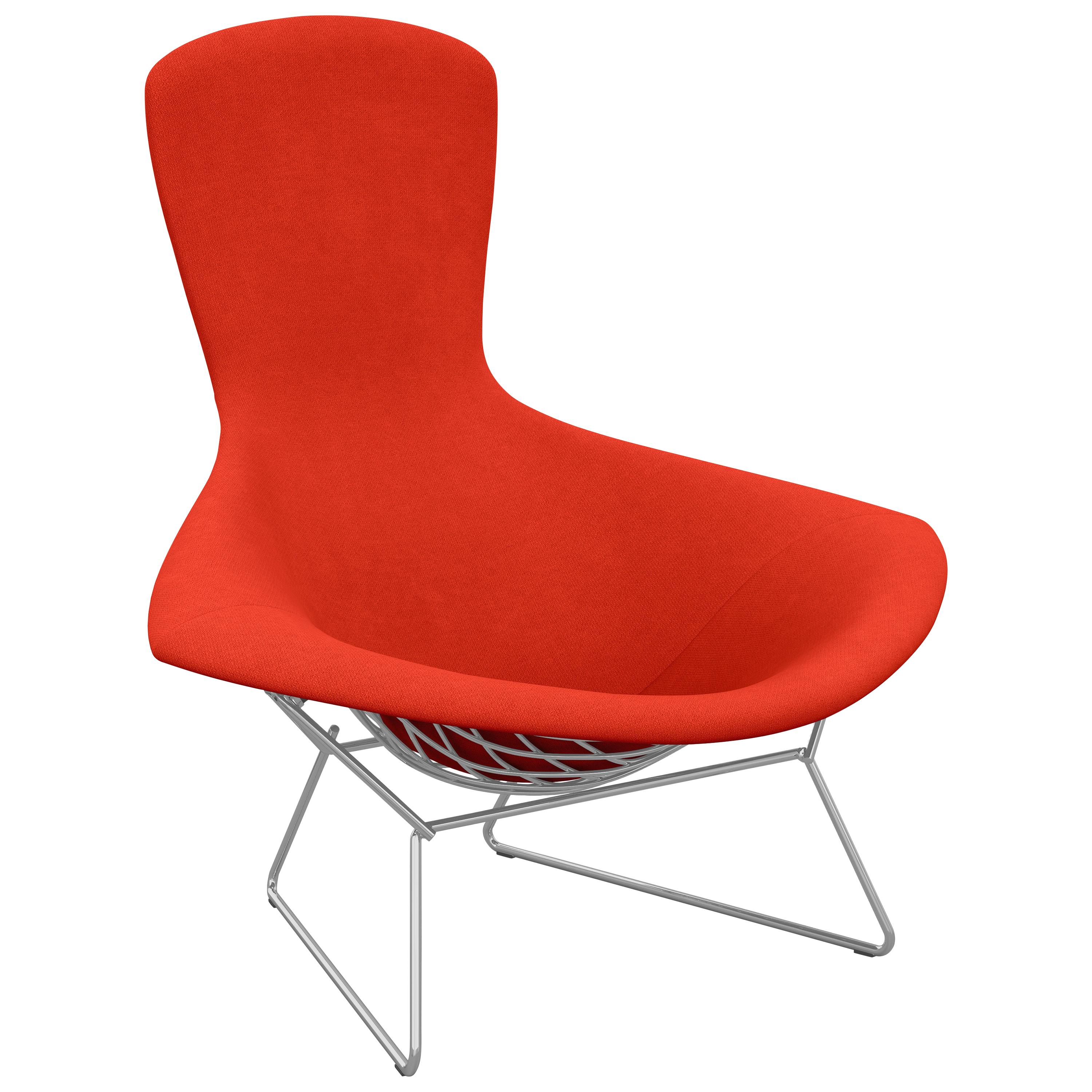 Bertoia Bird Chair in Journey/Banner Upholstery & Satin Chrome Frame For Sale