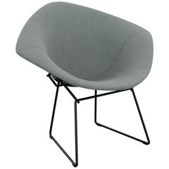 Bertoia Diamond Chair in Classic Boucle/Smoke Full Cover & Black Frame