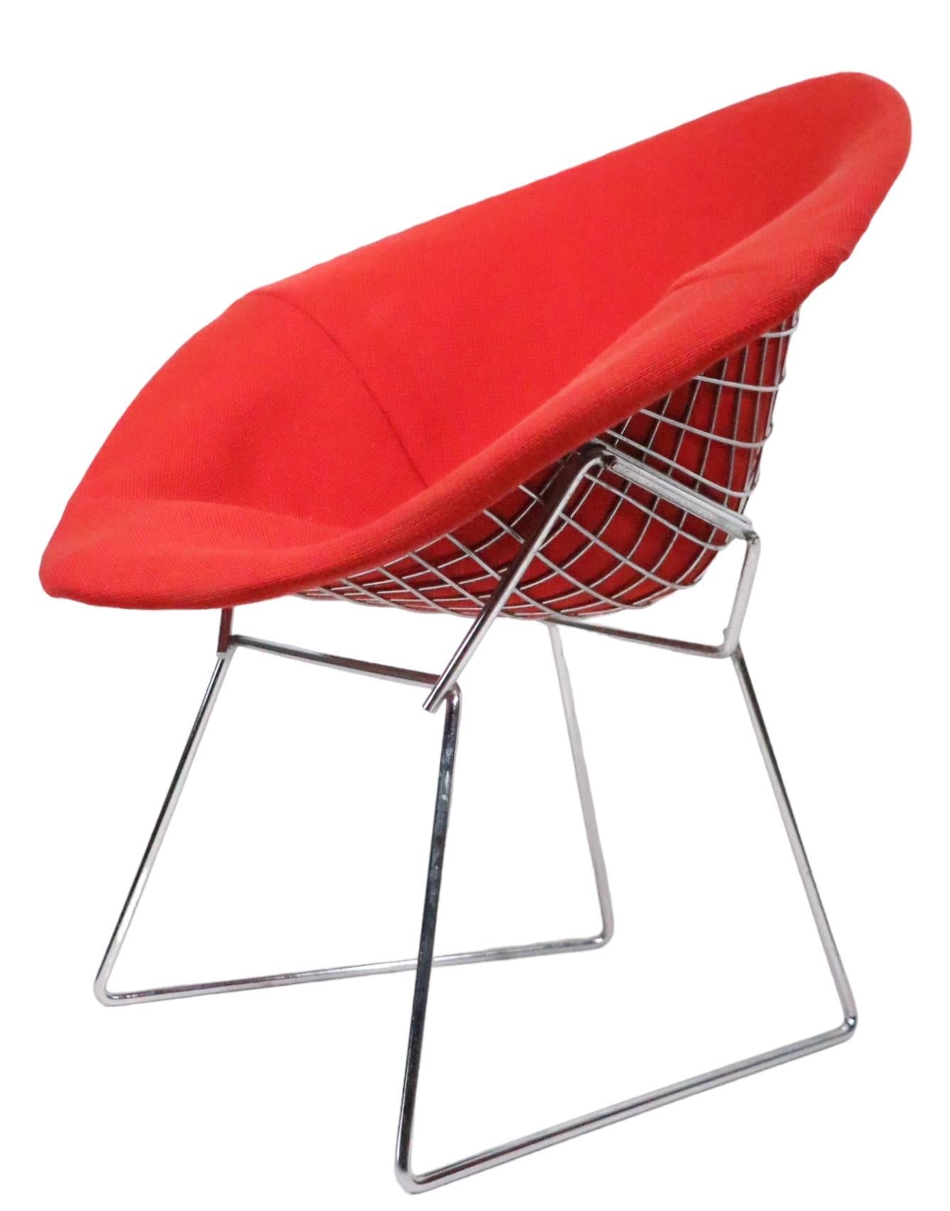 Bertoia for Knoll Chrome Diamond Chair with Full Pad Cover C 1960/1970s For Sale 6