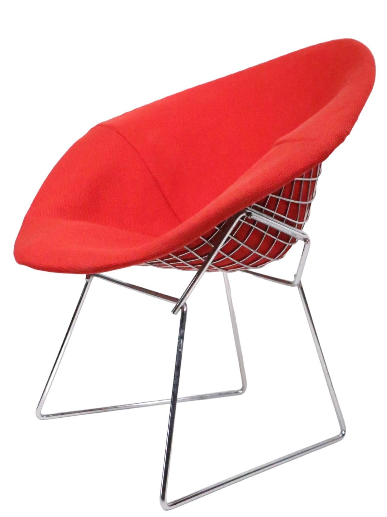 Bertoia for Knoll Chrome Diamond Chair with Full Pad Cover C 1960/1970s For Sale 7