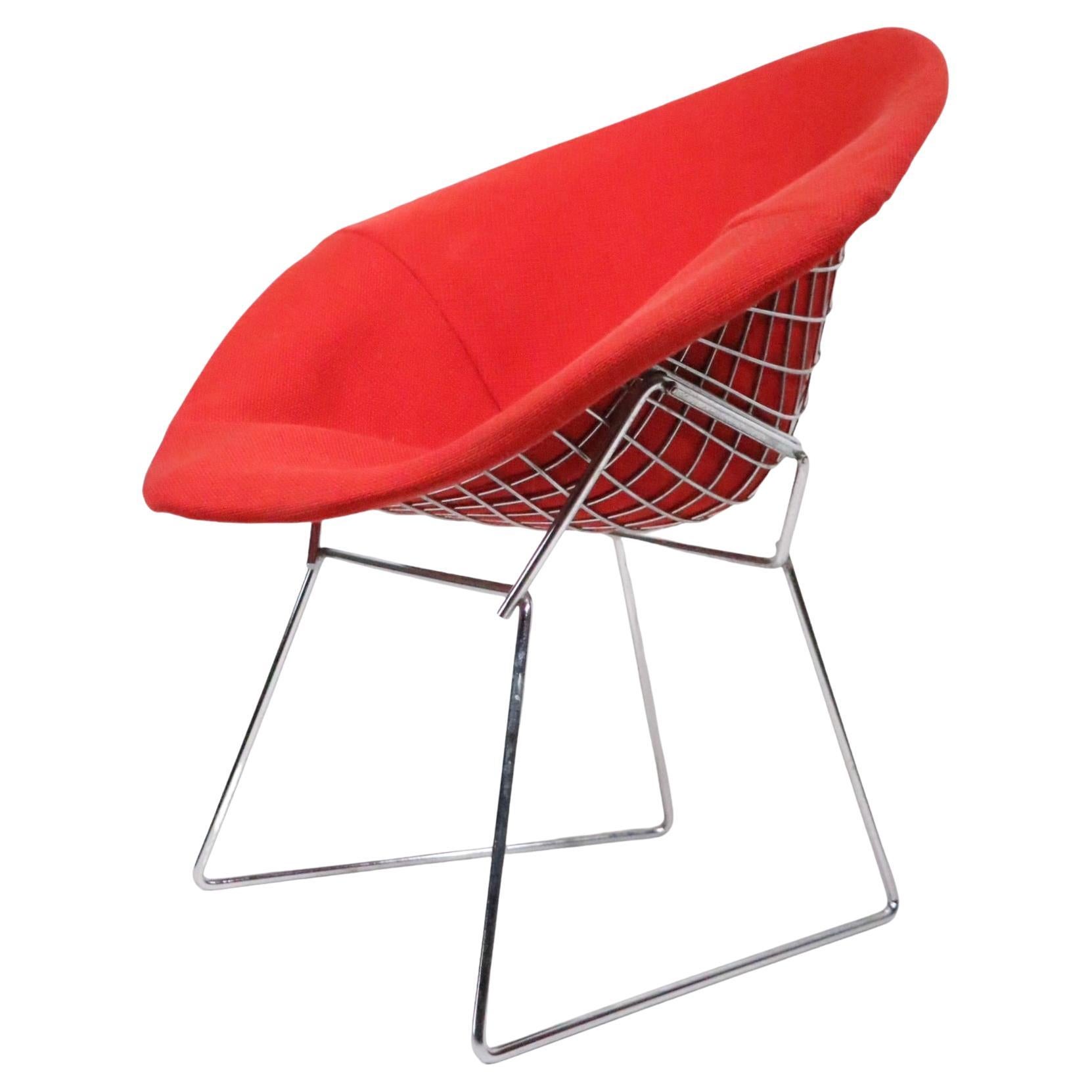 Bertoia pour Knoll, chaise chromée Diamond avec housse complète, années 1960/1970 en vente