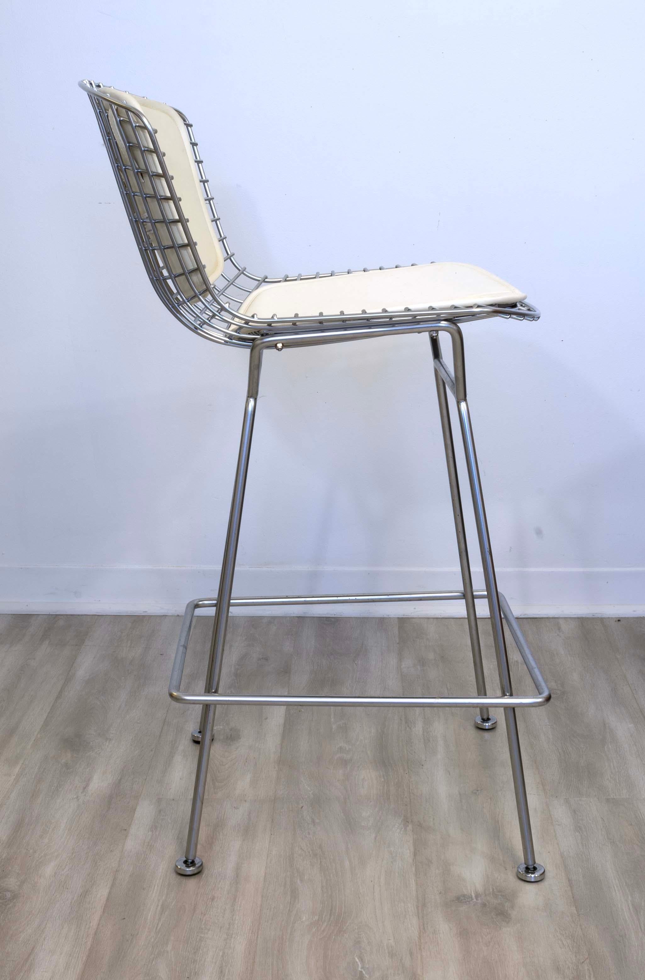 Bertoia für Knoll Diamant-Barhocker mit Padding, Mid-Century Modern (20. Jahrhundert) im Angebot