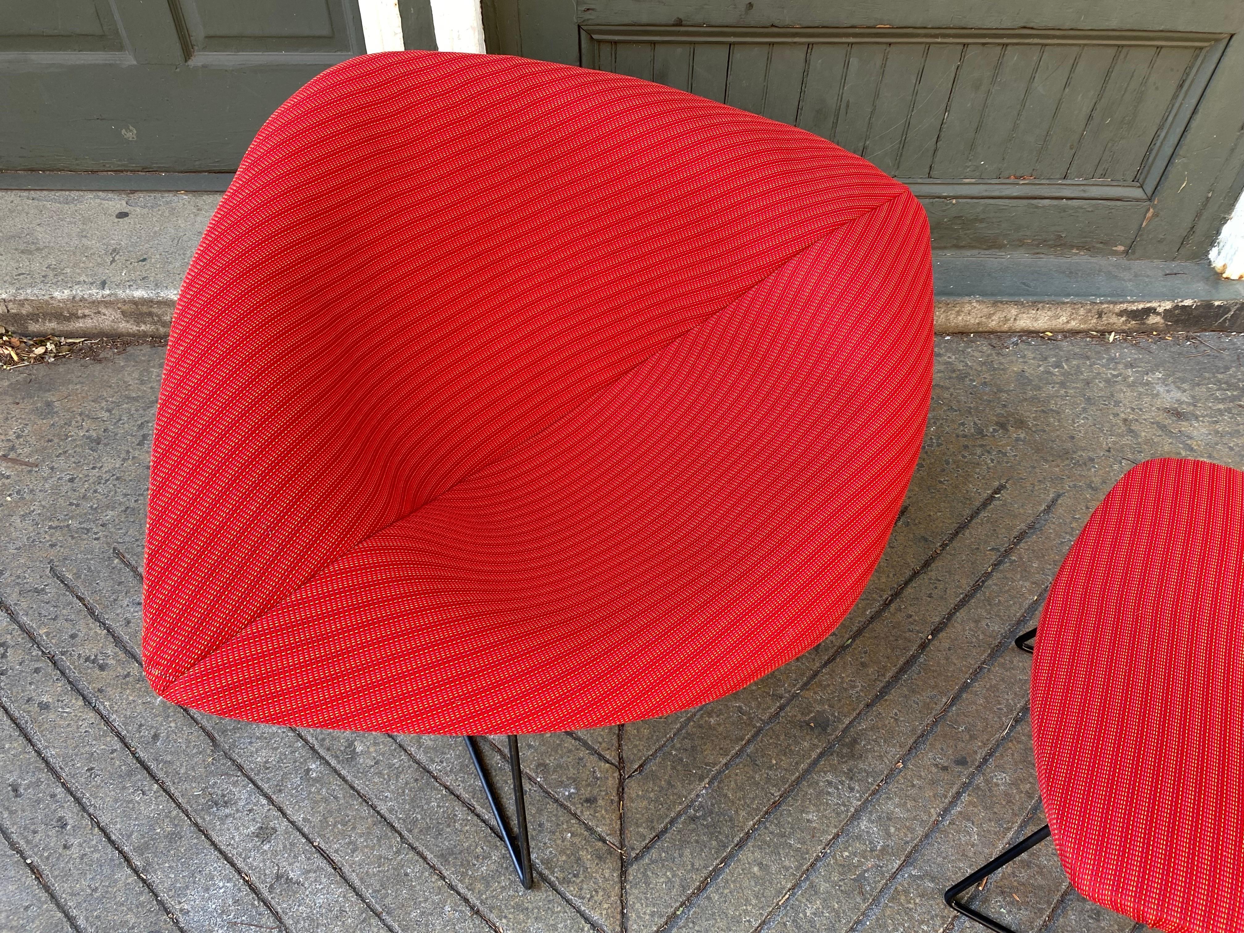 Mid-Century Modern Bertoia for Knoll Large Diamond Chair and Ottoman with New Knoll Cover! For Sale