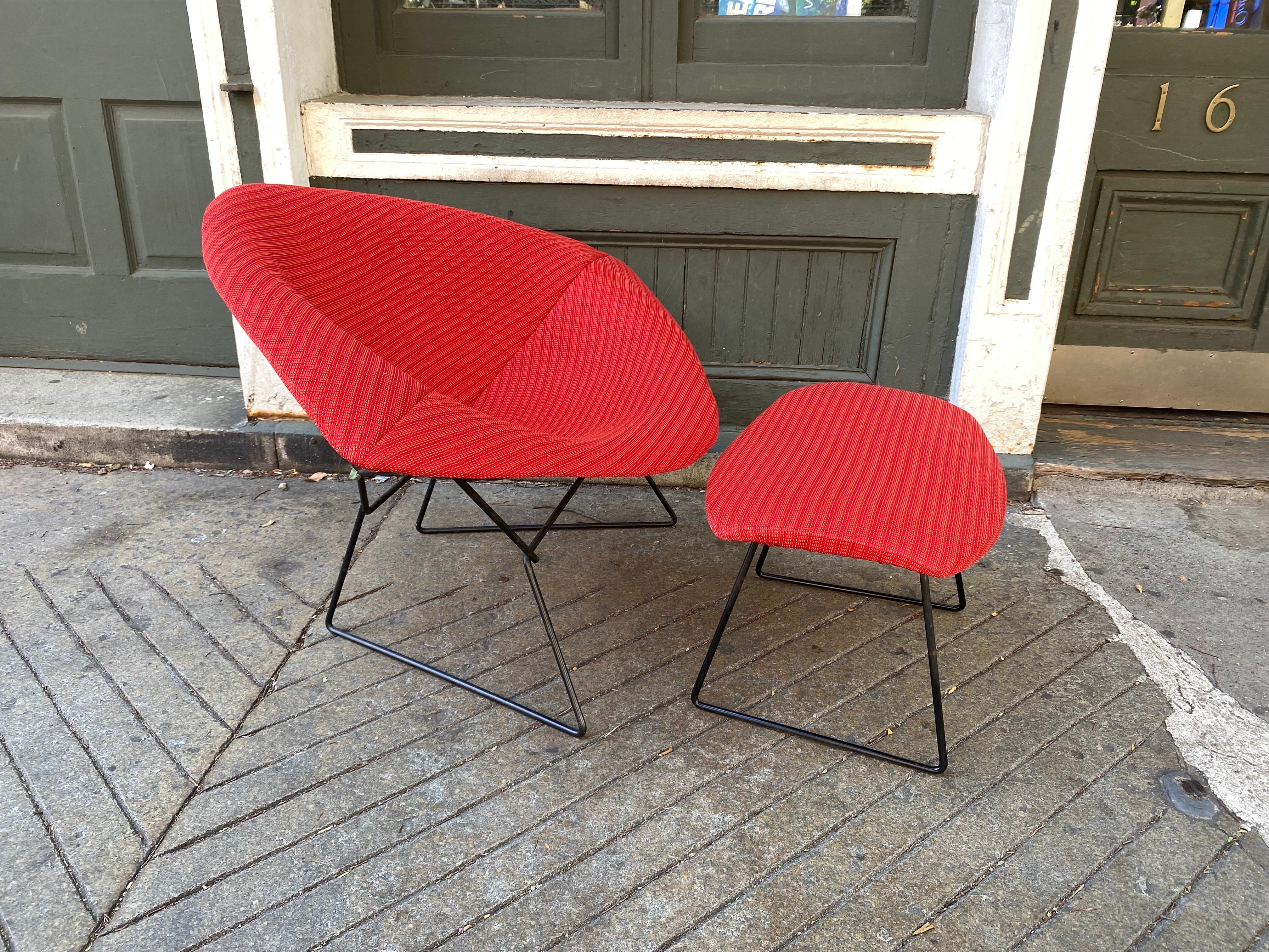 Bertoia for Knoll Large Diamond Chair and Ottoman with New Knoll Cover! 2