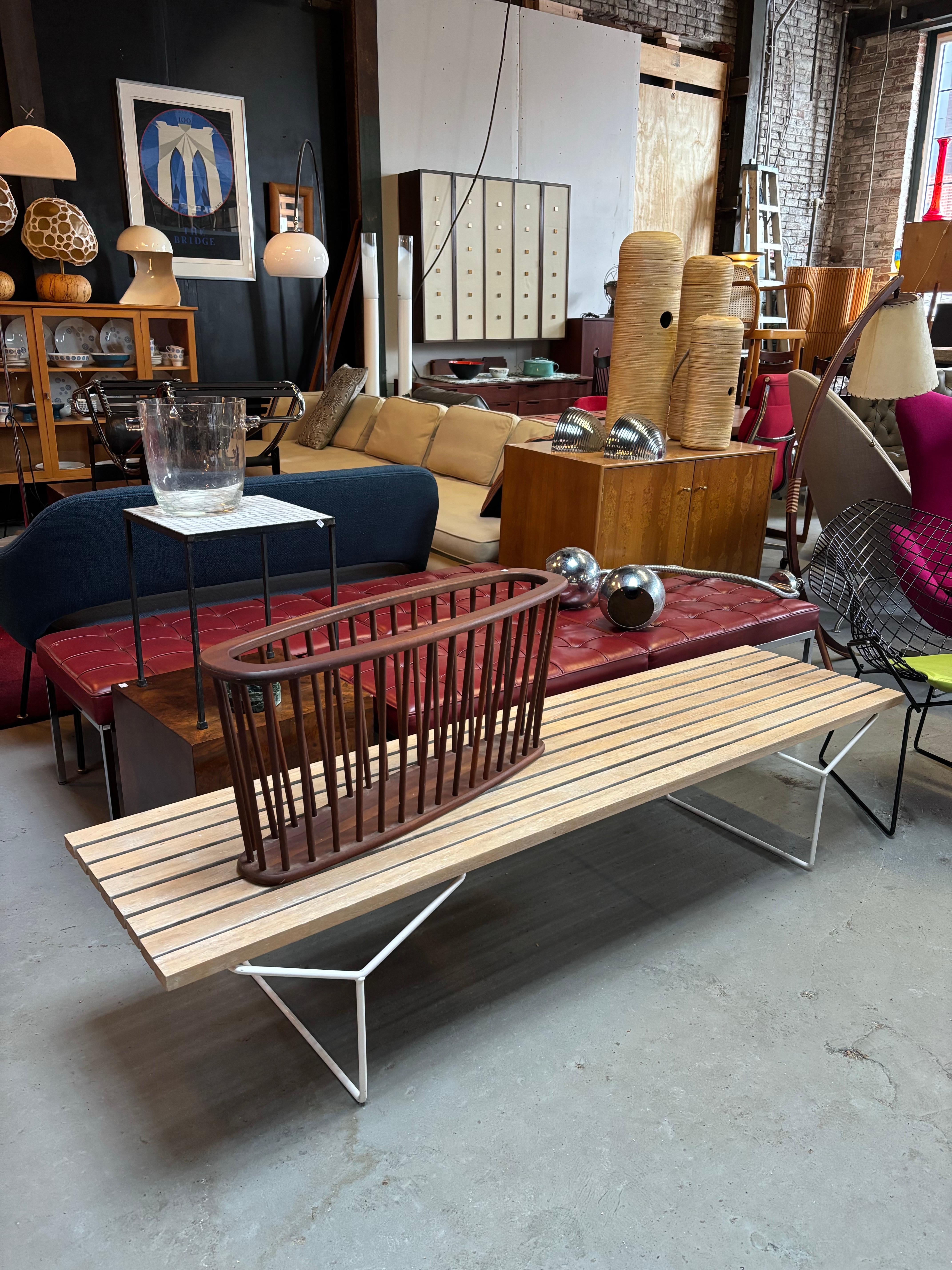 Bertoia for Knoll Teak 72” Bench For Sale 3