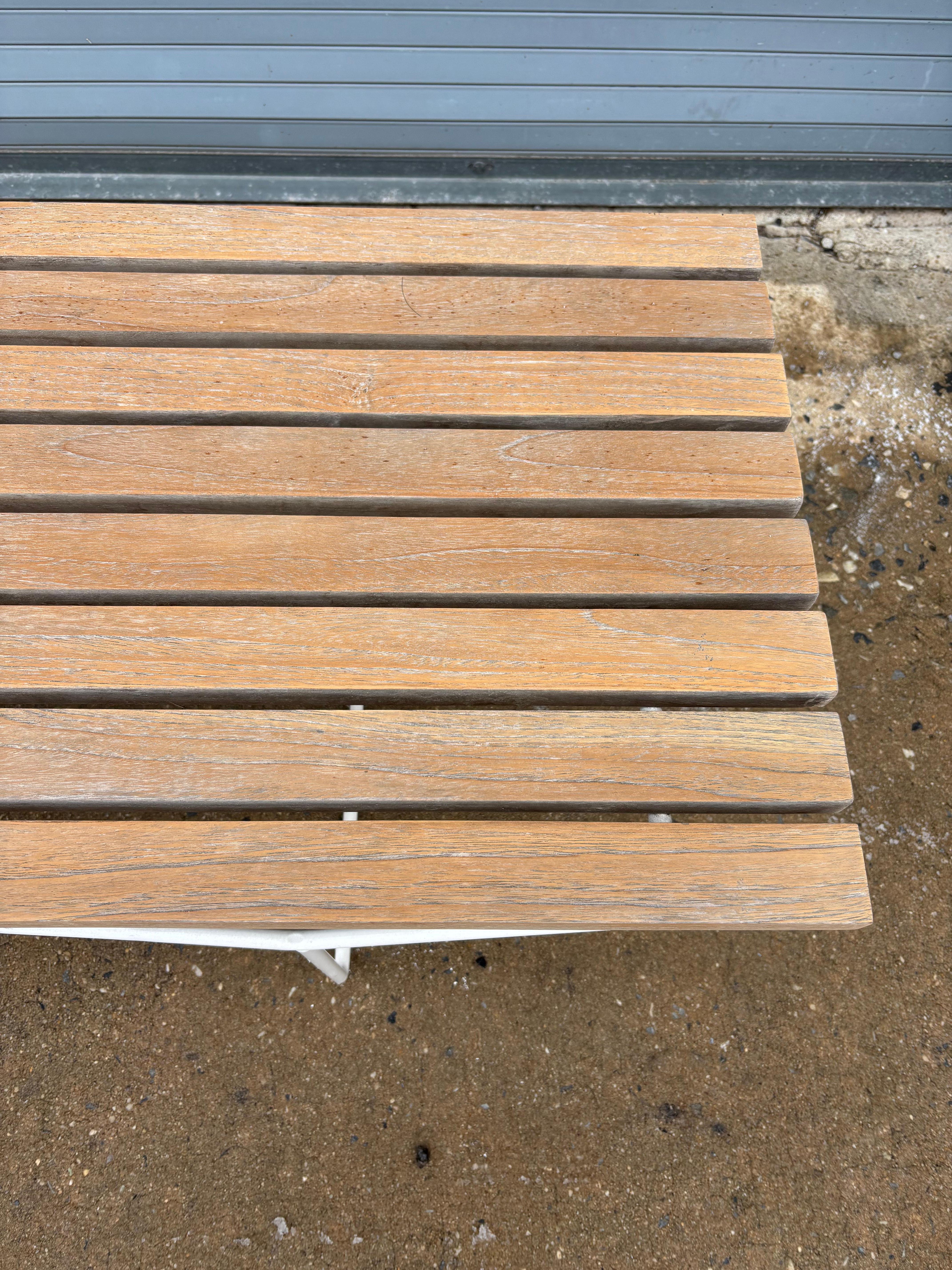 Metal Bertoia for Knoll Teak 72” Bench For Sale