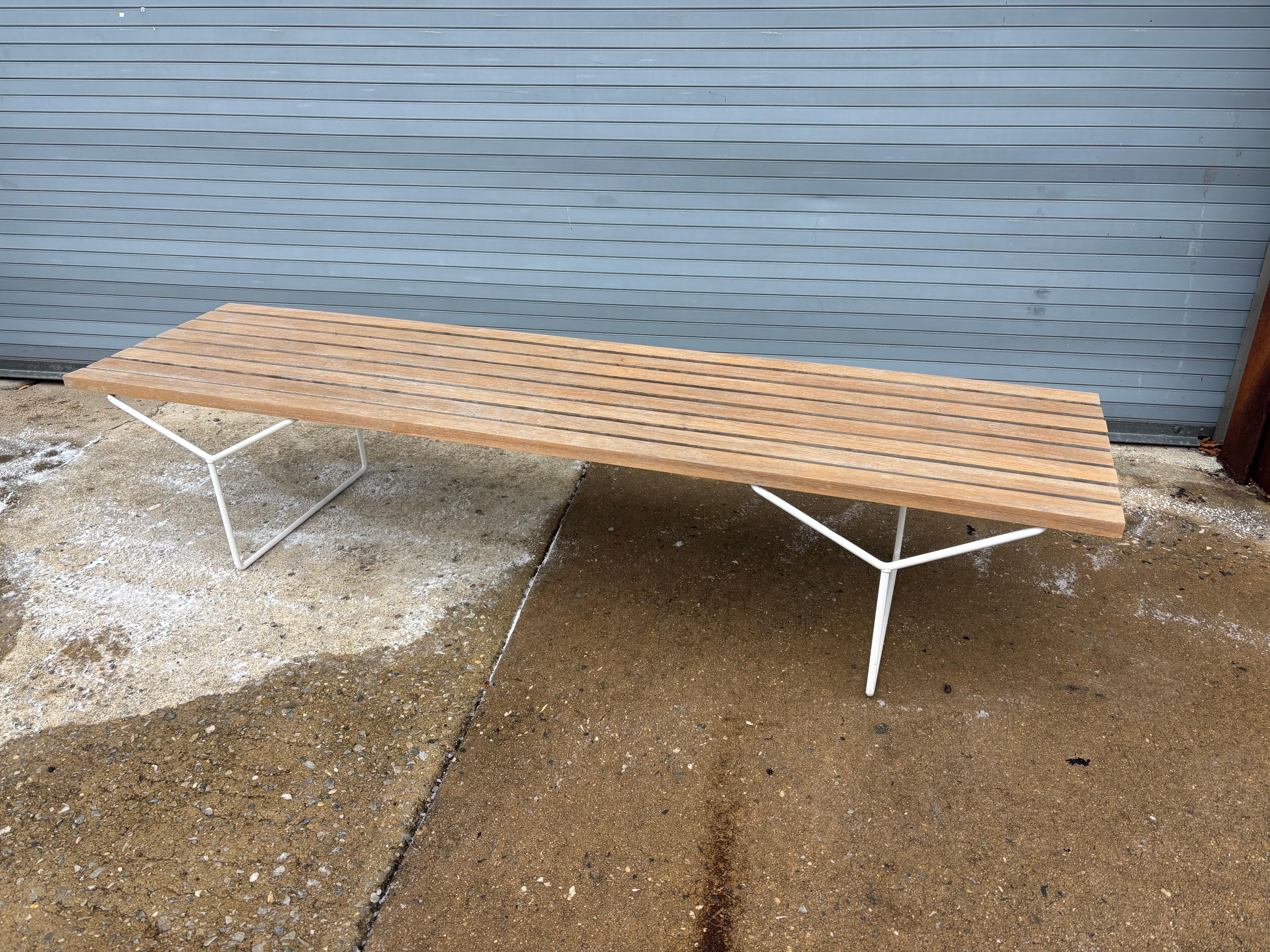 Bertoia for Knoll Teak 72” Bench For Sale 1