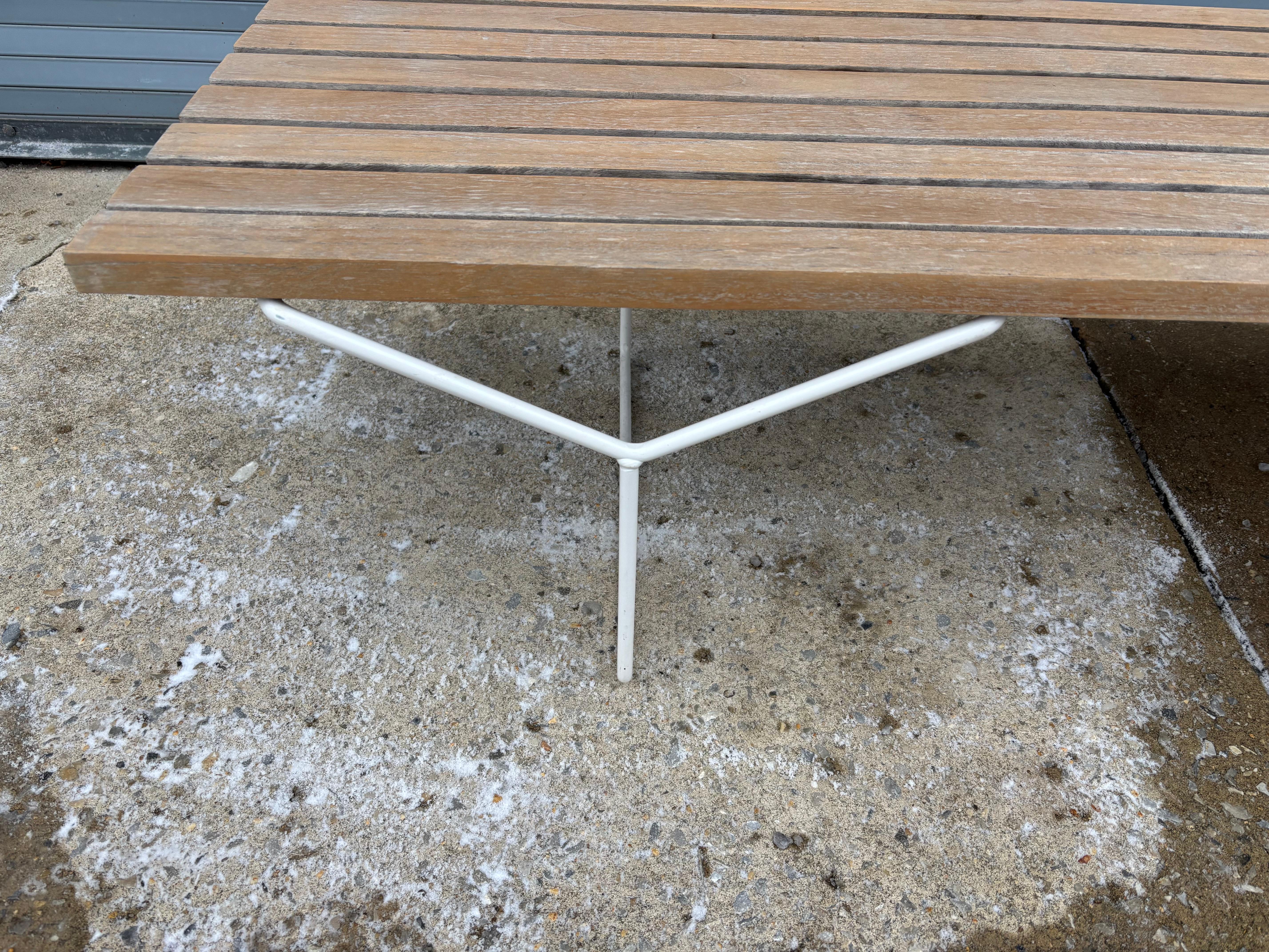Bertoia for Knoll Teak 72” Bench For Sale 2