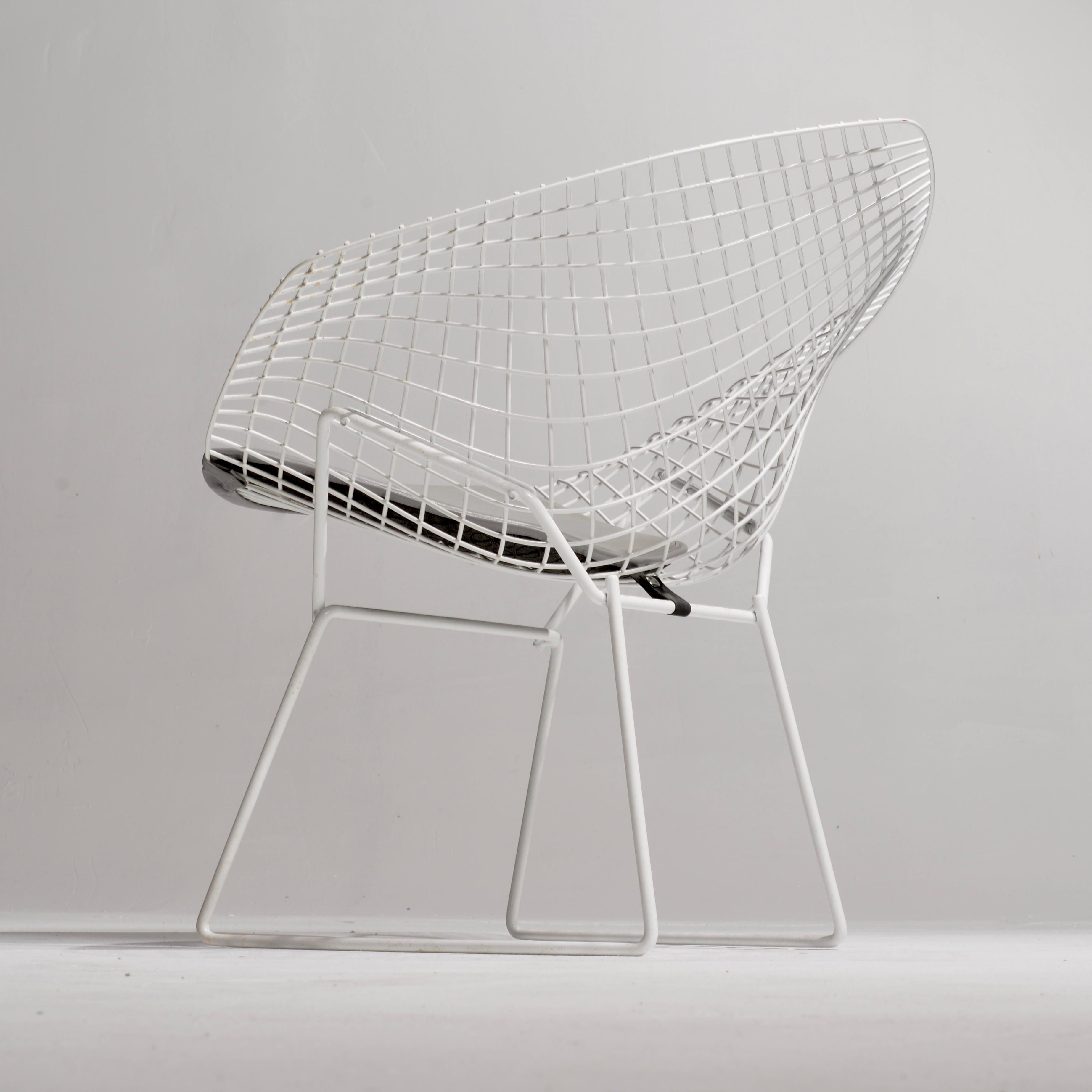 6 chaises « Diamond » Bertoia pour Knoll en métal blanc en vente 6