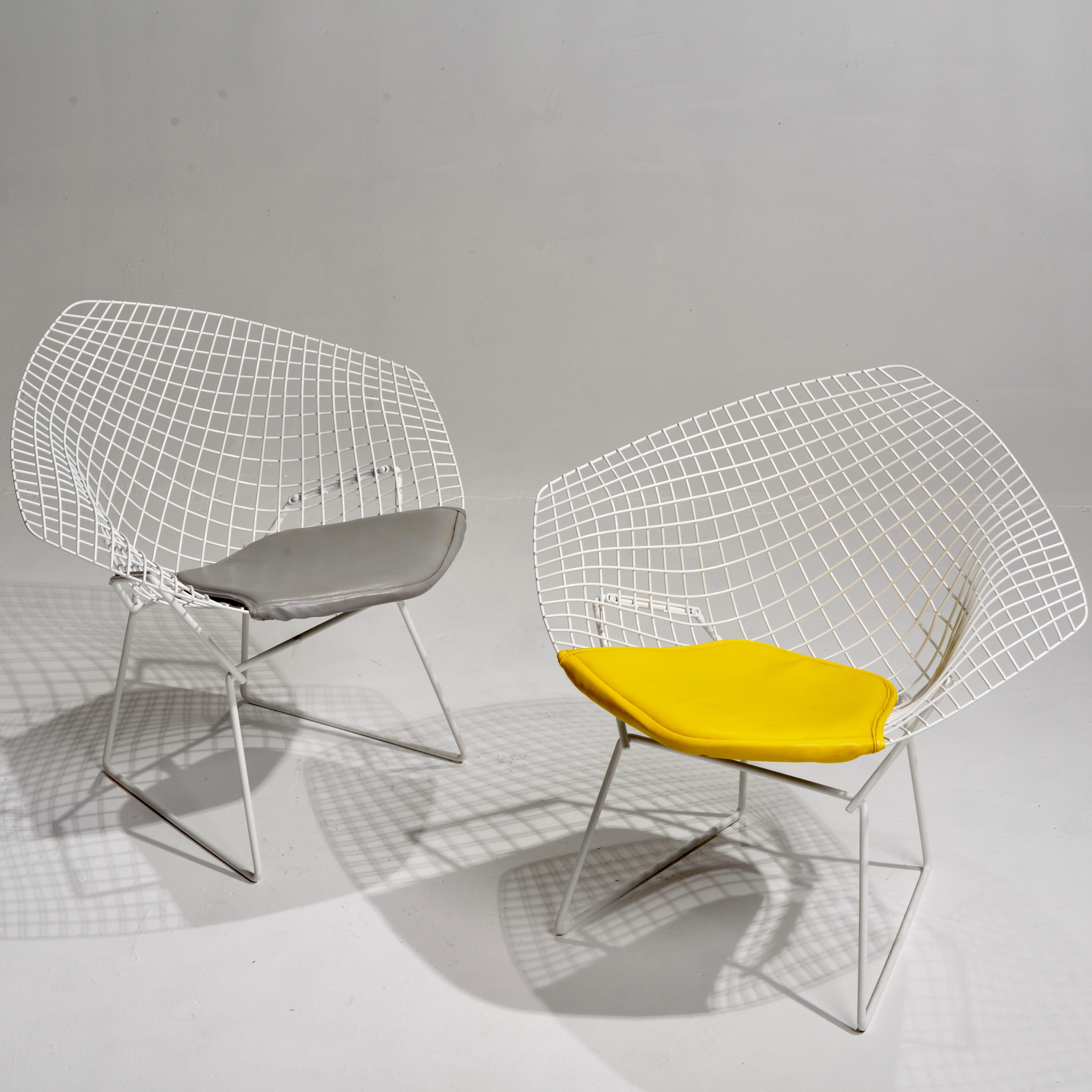 6 chaises « Diamond » Bertoia pour Knoll en métal blanc en vente 12
