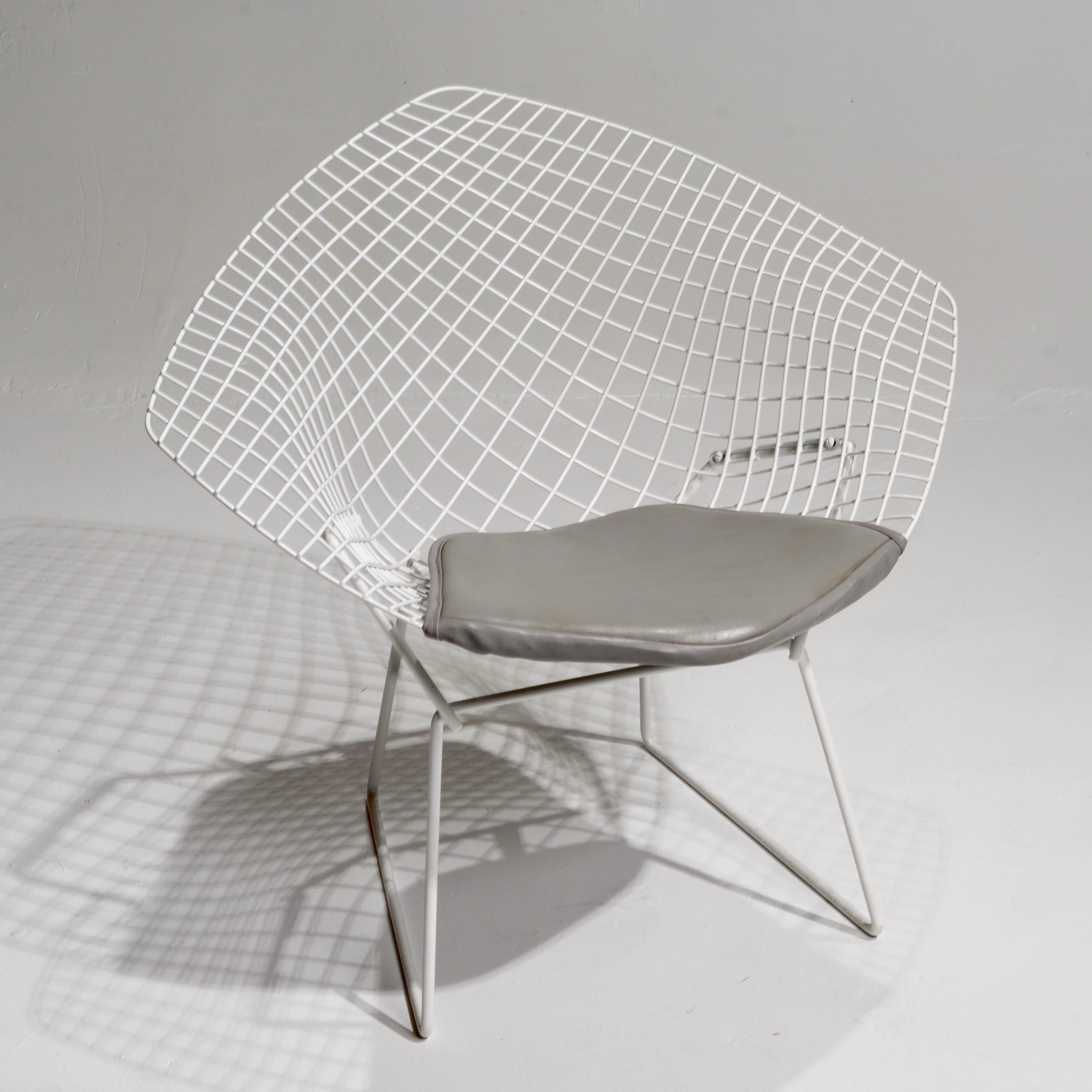 Acier 6 chaises « Diamond » Bertoia pour Knoll en métal blanc en vente