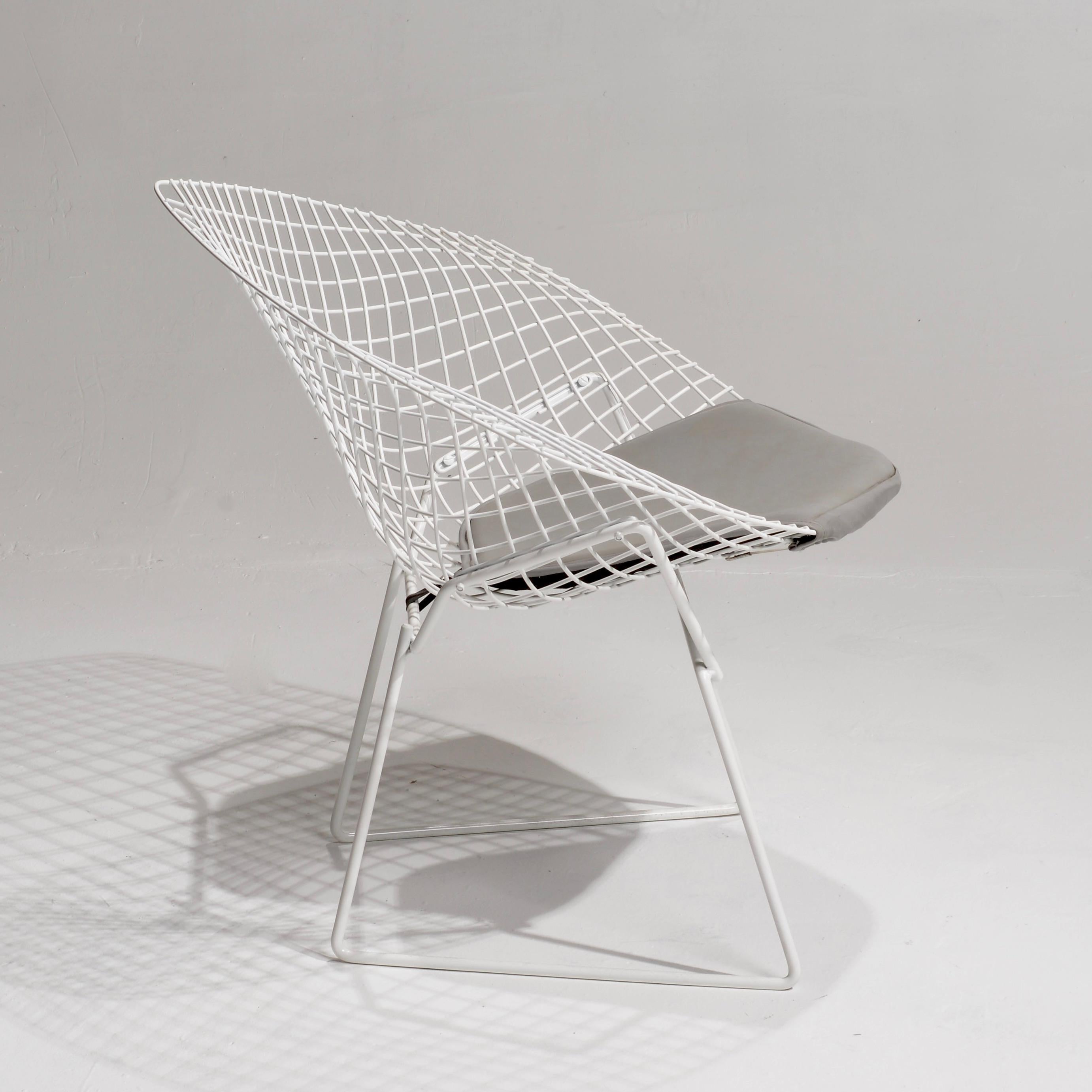 6 chaises « Diamond » Bertoia pour Knoll en métal blanc en vente 2