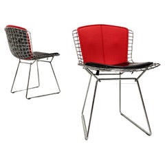 Bertoia Side Chairs with Back & Seat Pads by Harry Bertoia for Knoll, 1952