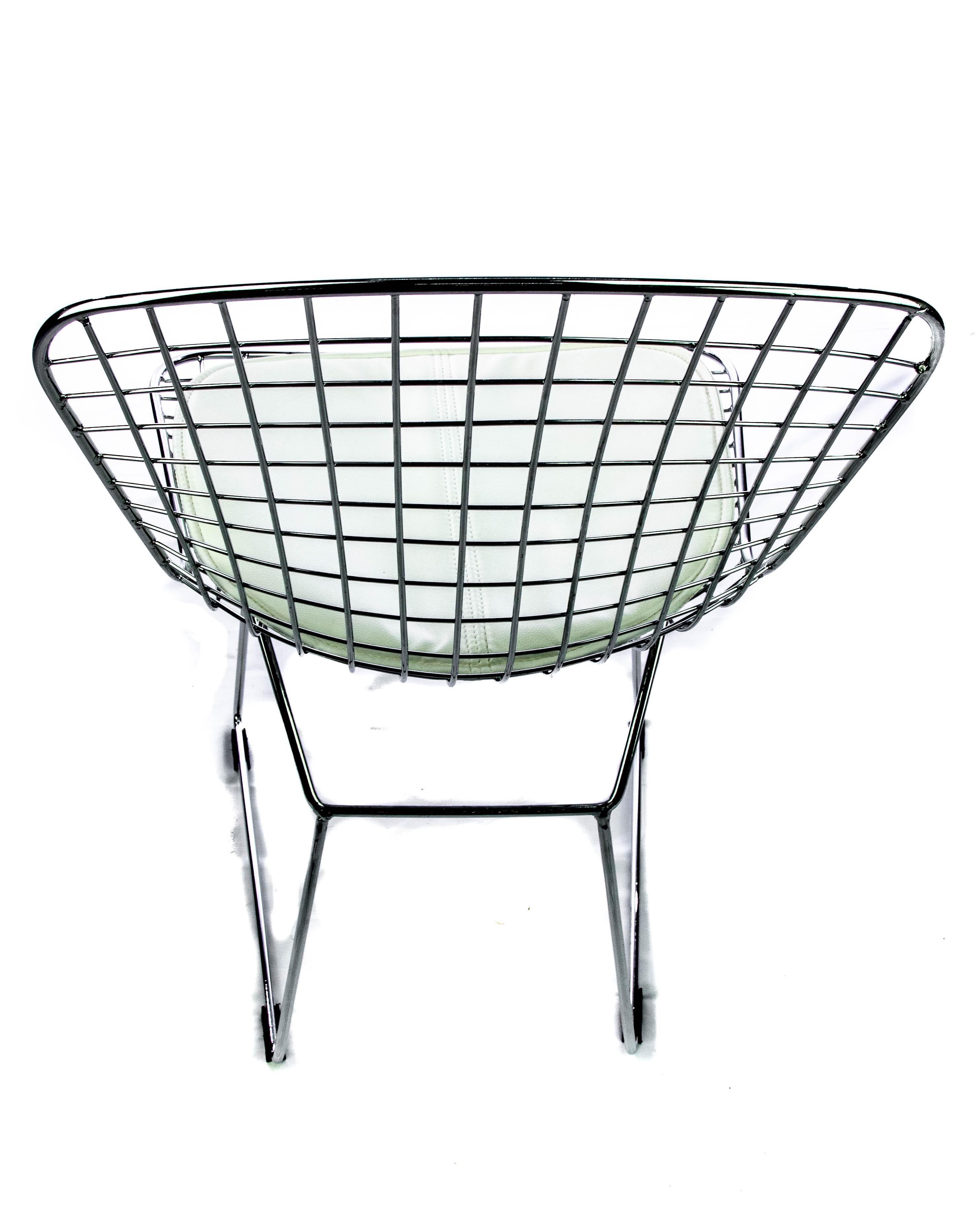 American Bertoia Style Chrome Mesh Chair For Sale