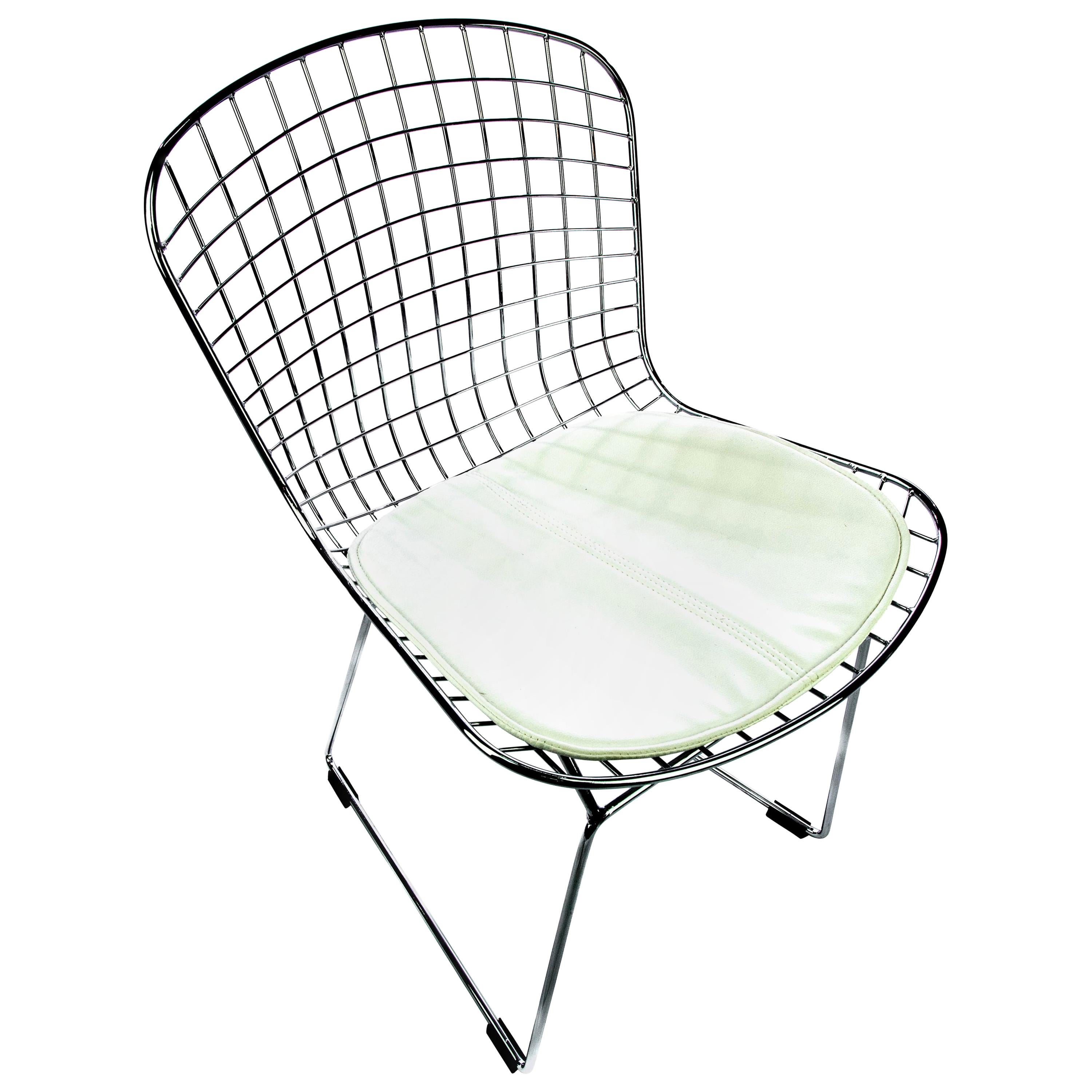 Bertoia Style Chrome Mesh Chair For Sale