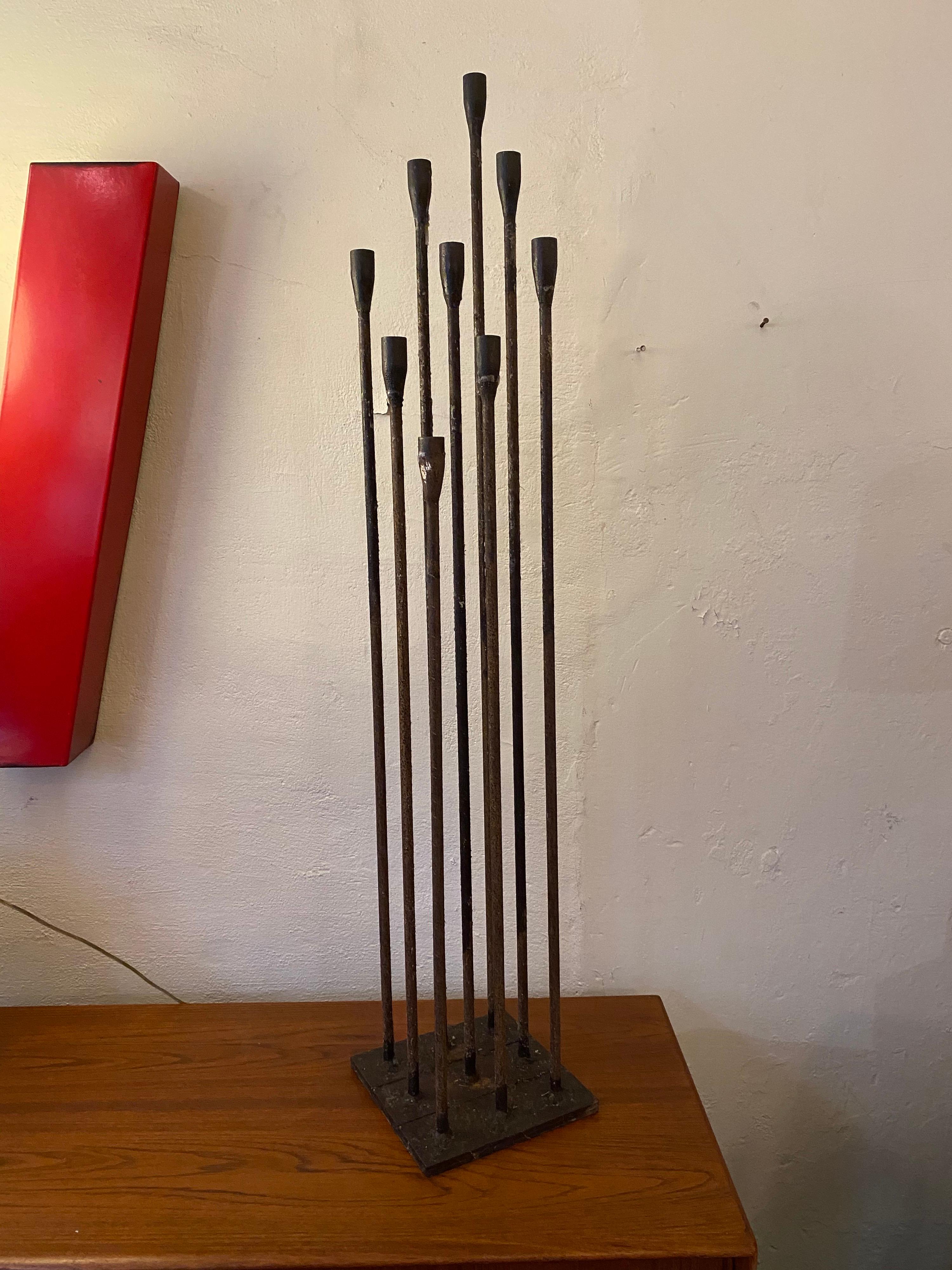 Bertoia Style Sculptural Candlestand In Good Condition In Philadelphia, PA
