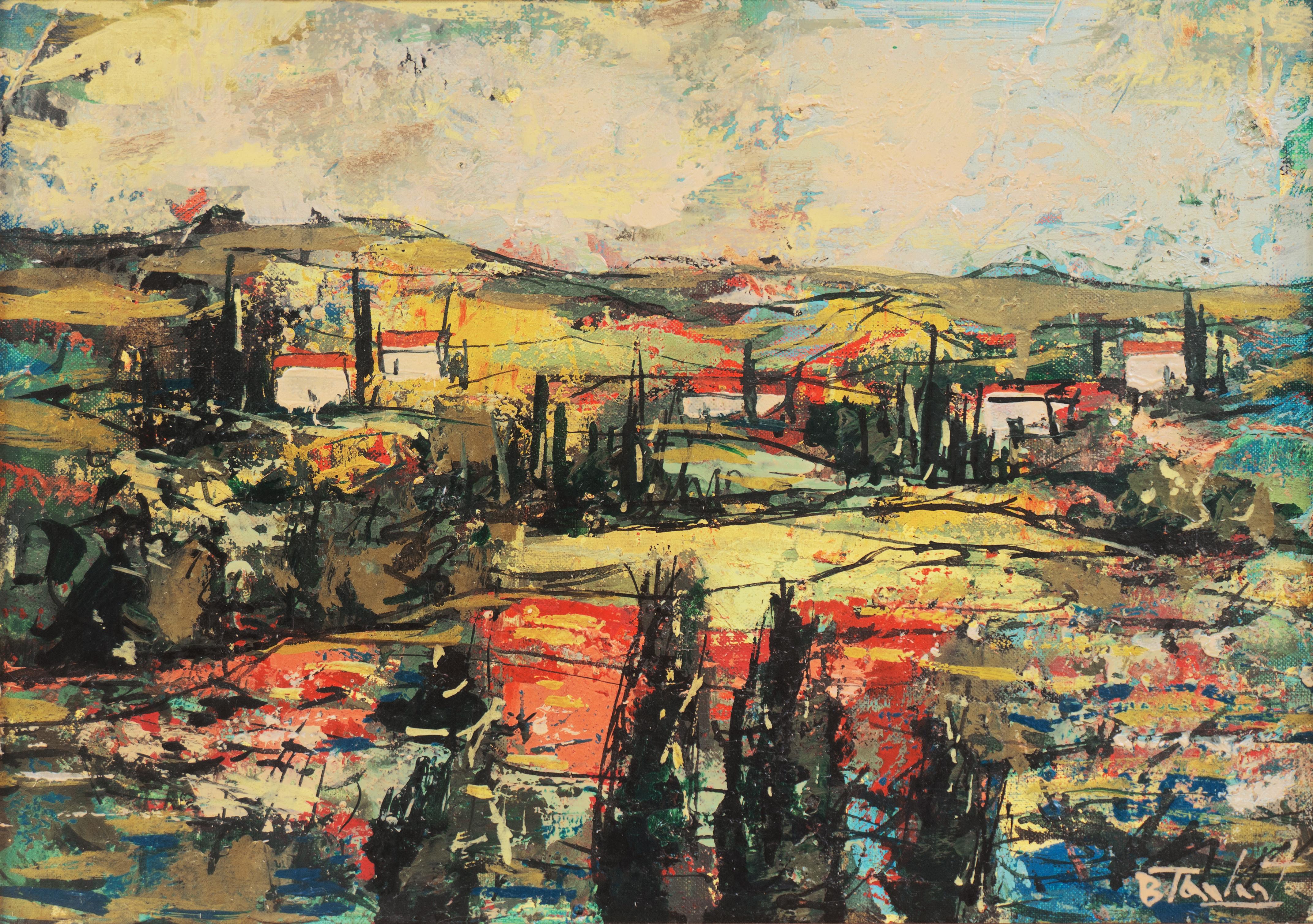 'Tuscan Landscape', Paris, Musee d'Art Moderne, Winston Churchill, Buenos Aires - Painting by Bertoldo Taubert