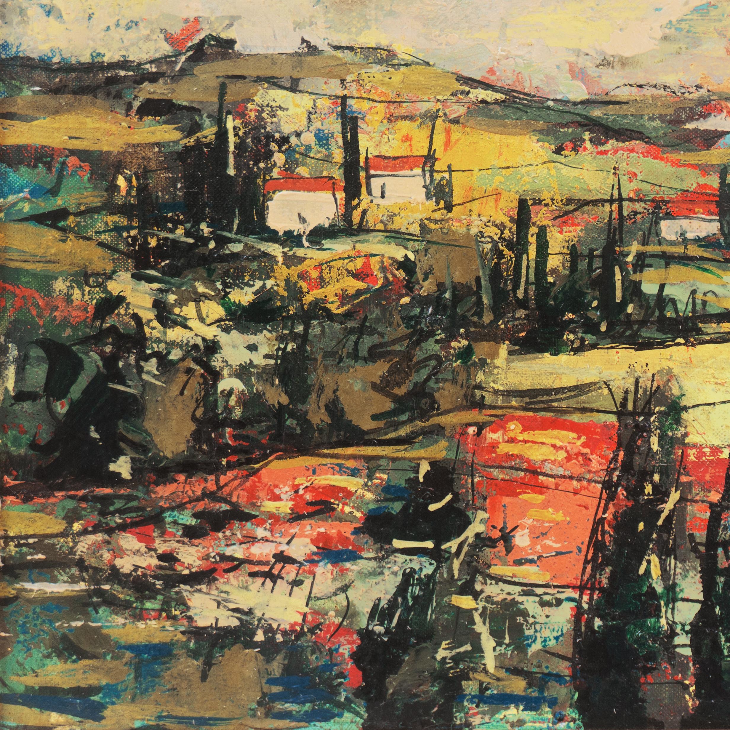 'Tuscan Landscape', Paris, Musee d'Art Moderne, Winston Churchill, Buenos Aires - Impressionist Painting by Bertoldo Taubert