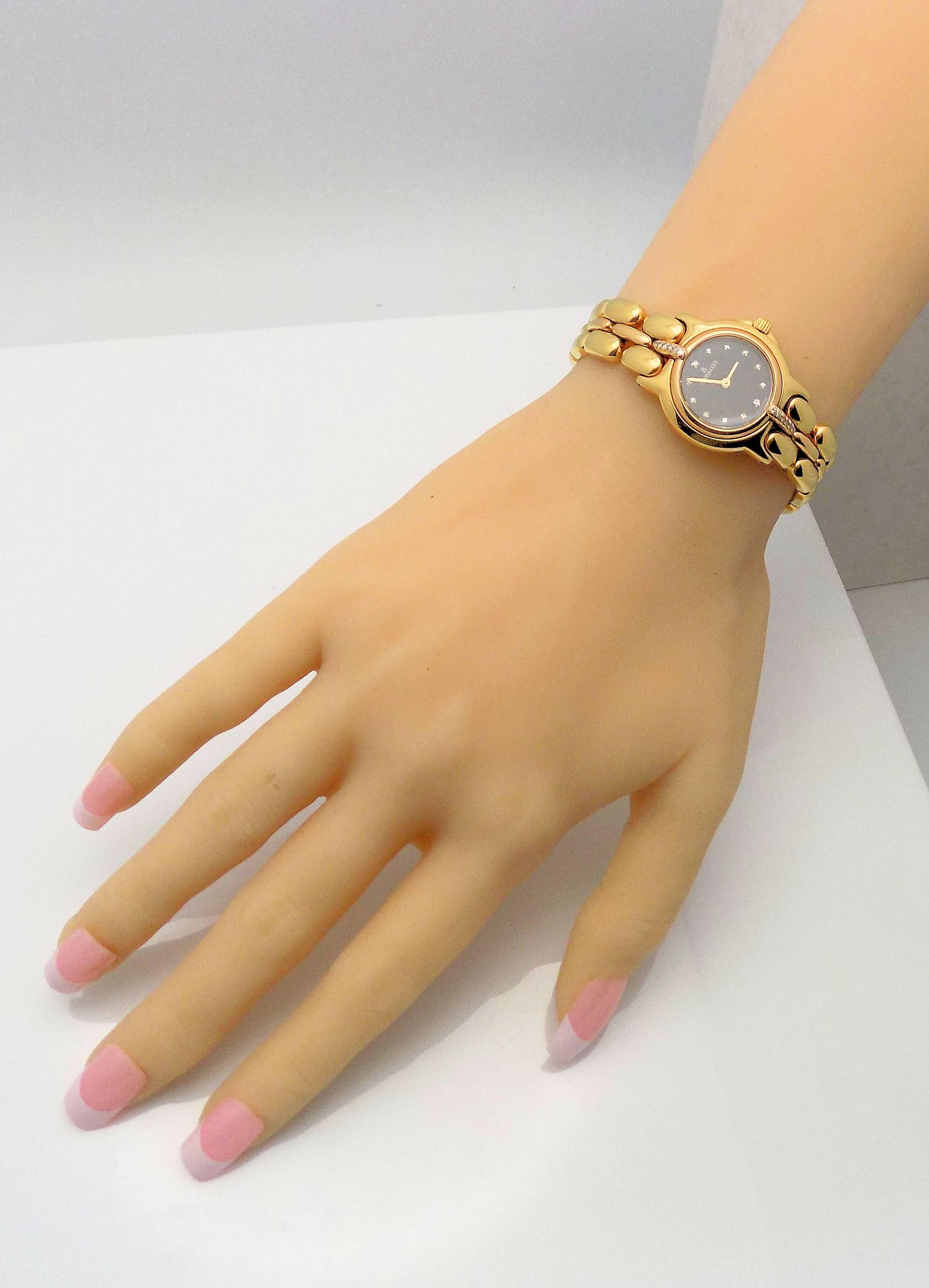 Bertolucci Ladies Yellow Gold Diamond Pulchra Wristwatch For Sale 2