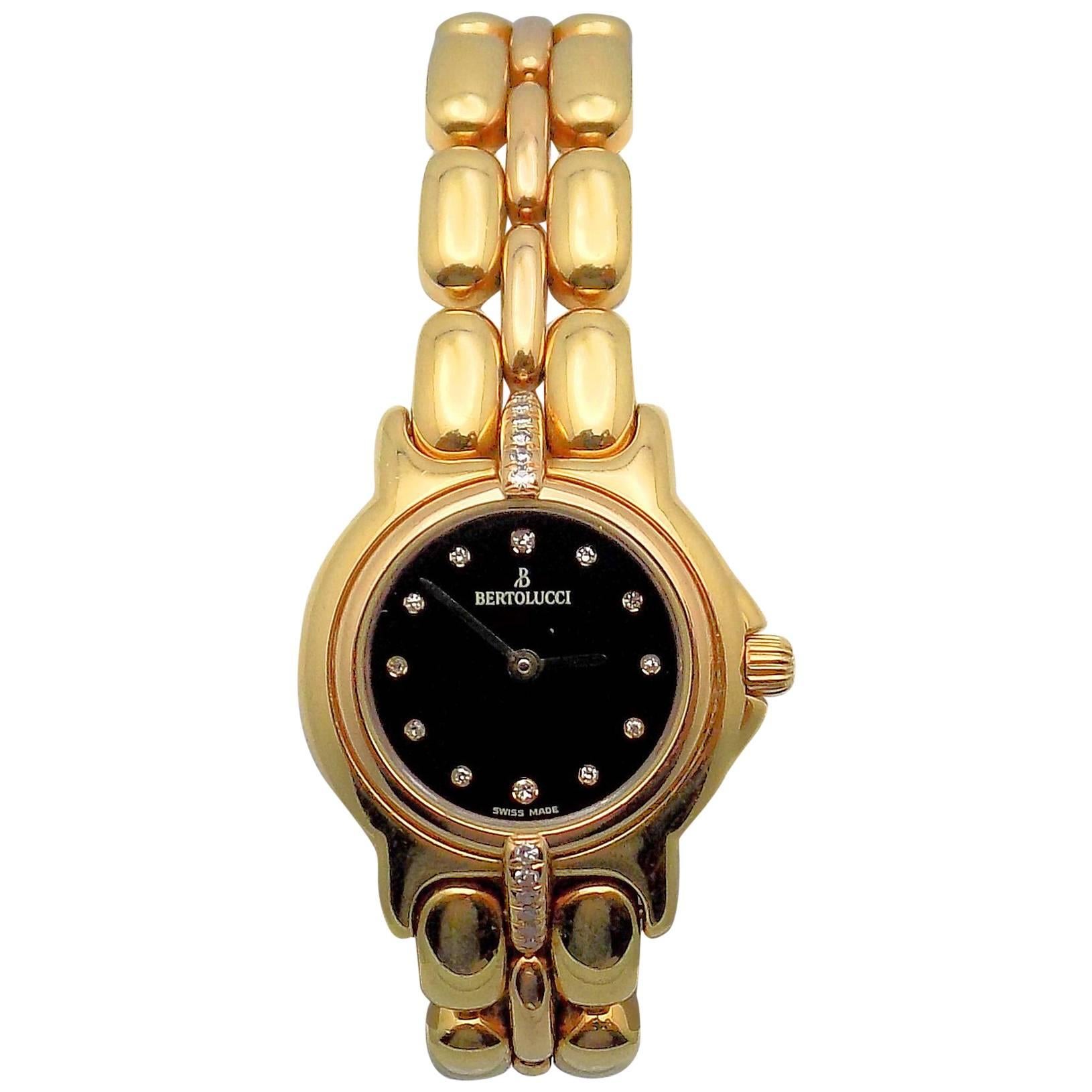 Bertolucci Ladies Yellow Gold Diamond Pulchra Wristwatch For Sale