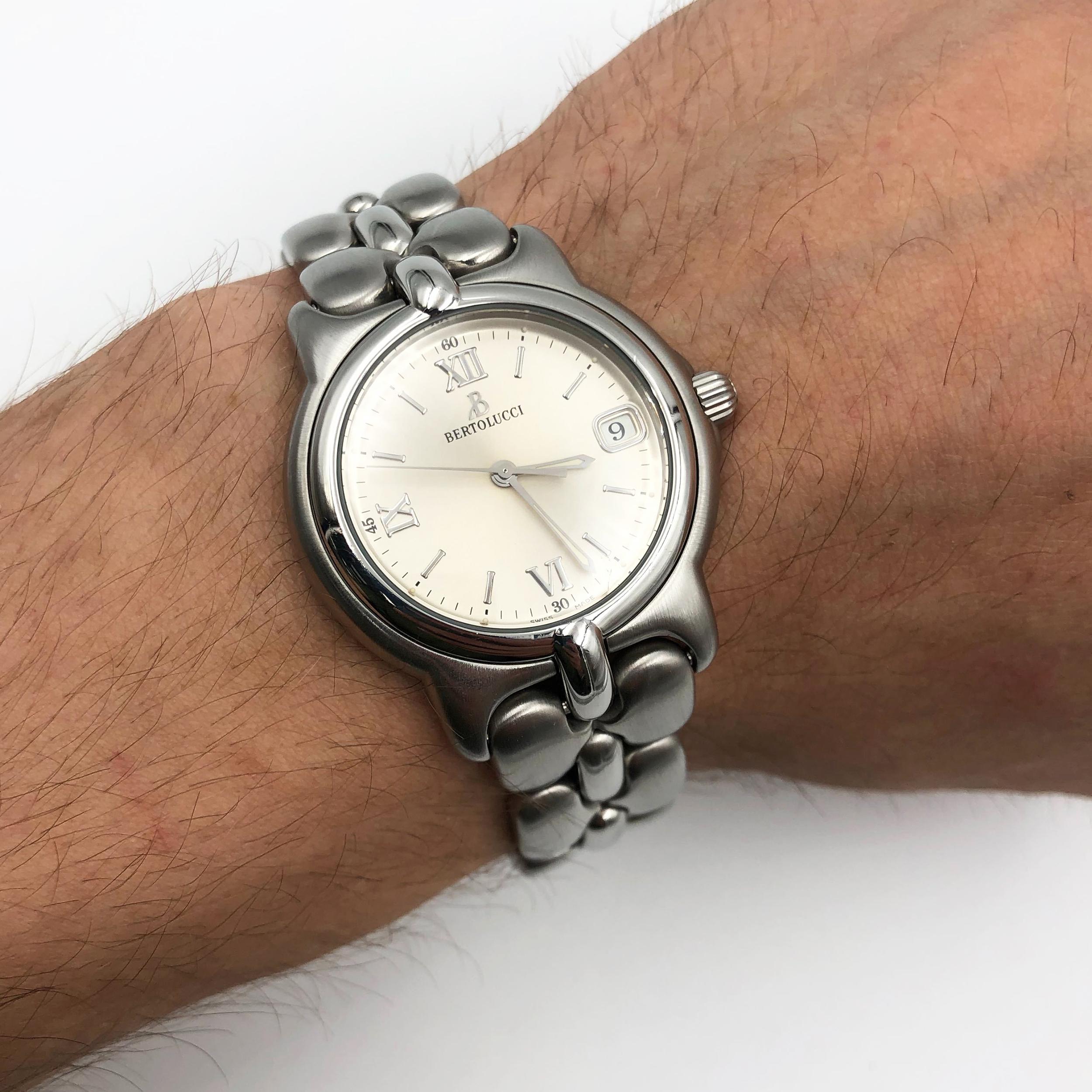 Bertolucci Pulchra Date Steel Silver Arabic Dial Quartz Unisex Watch 2