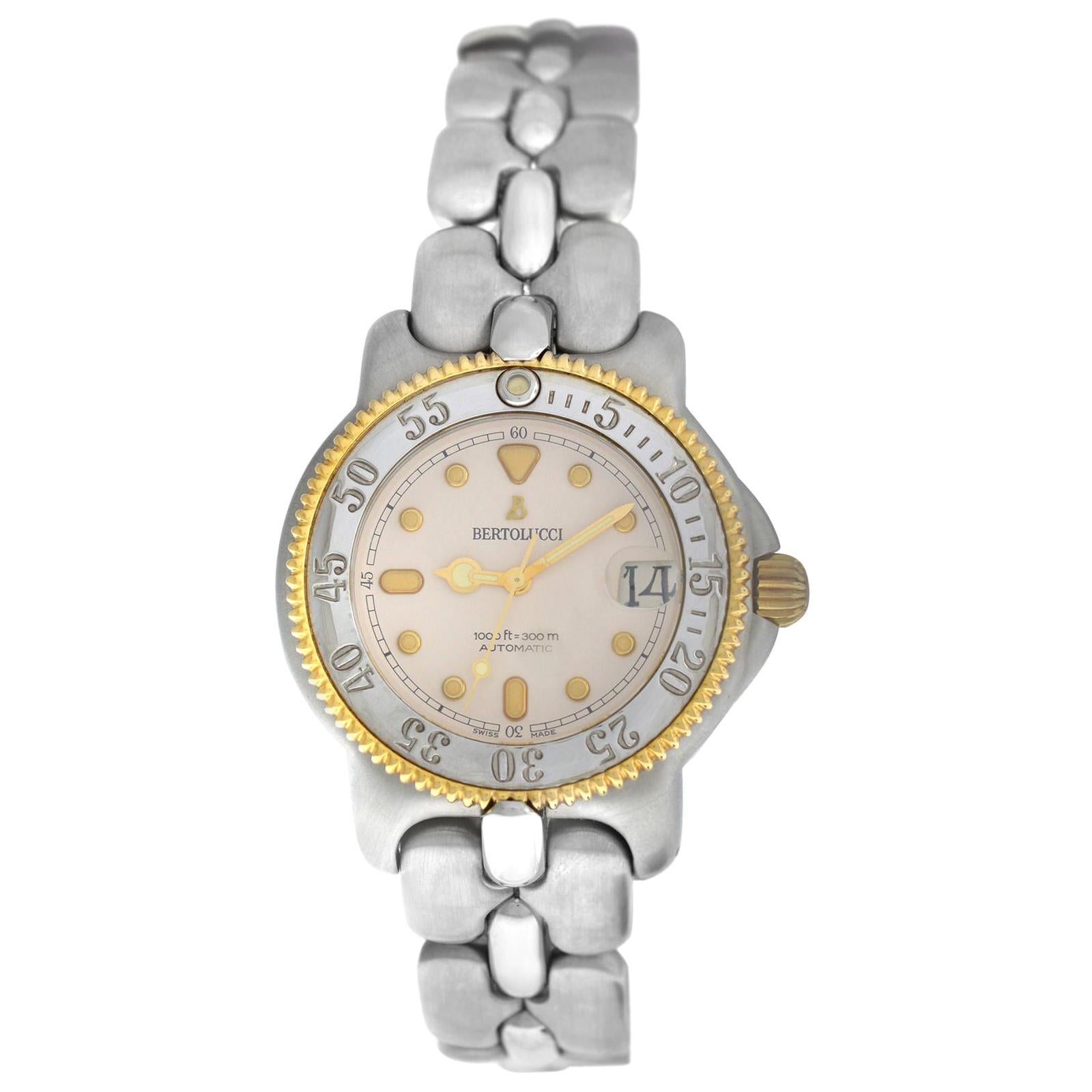 Bertolucci Pulchra Maris Diver 629 8055 49 Steel Gold Automatic Watch For Sale