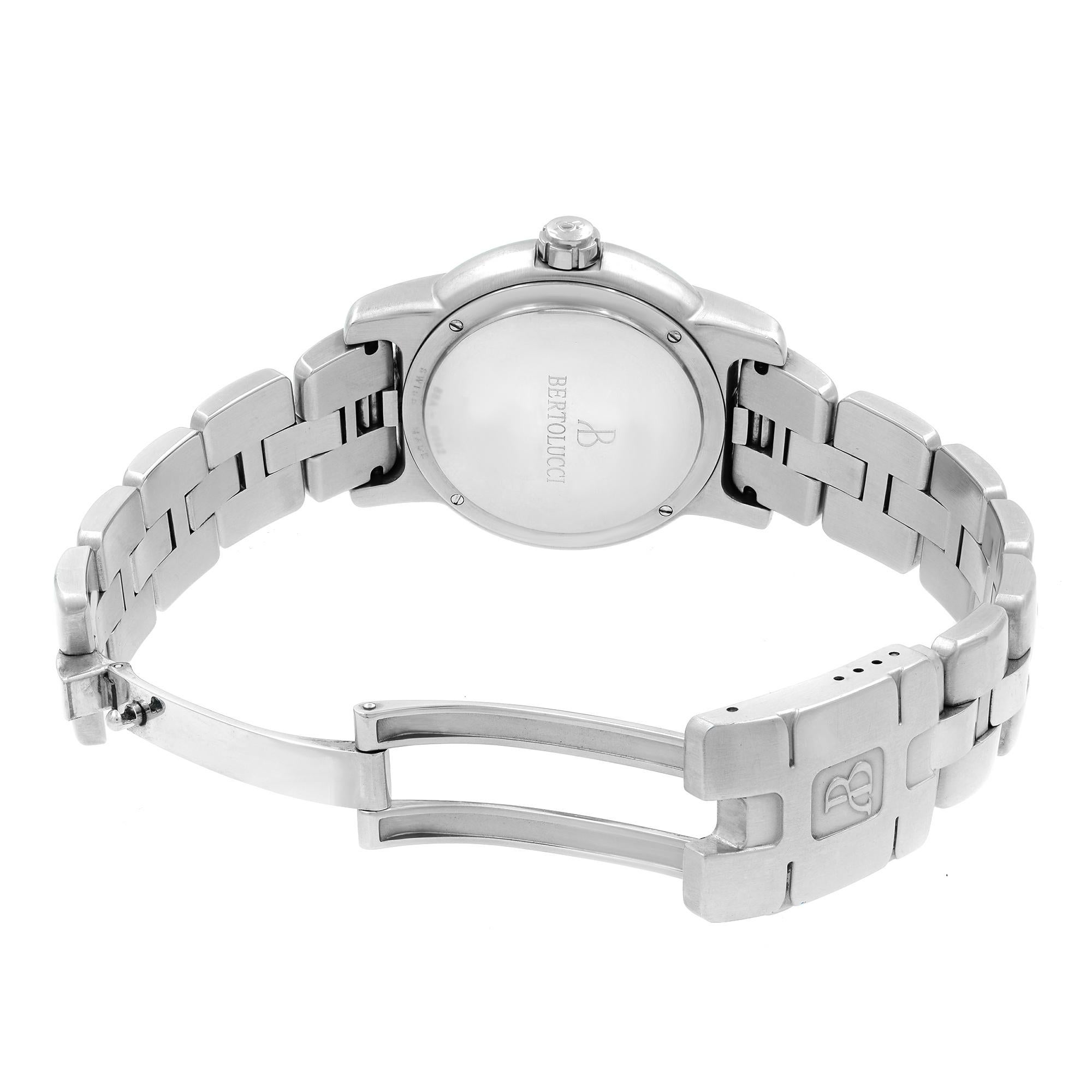 Bertolucci Uomo Blue Dial Steel Automatic Men's Luminescent Watch 884.55.41.104 In Good Condition In New York, NY