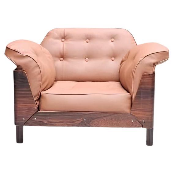 Bertomeu. Poltrona, 1950 circa. Wood, metallo e pelle in vendita