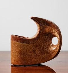 Bertoncello 977 Roberto Rigon Glazed Ceramic Vase D'Arte Anni '70s Design