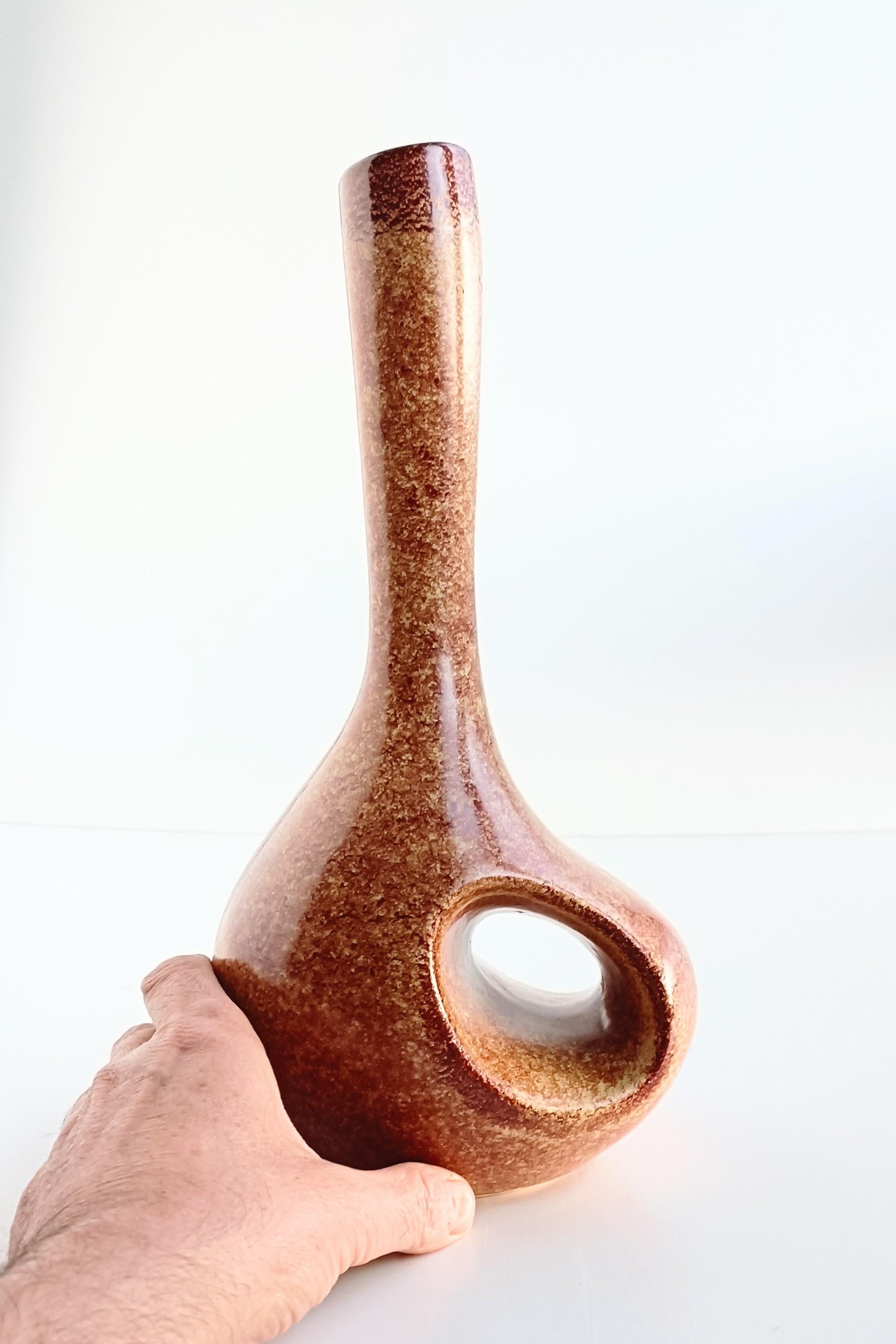 Bertoncello by Roberto Rigon Vintage Mid Century Ceramic Vase, Italy, 1960s For Sale 1