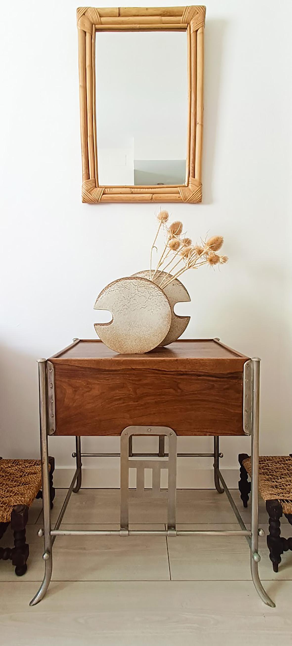 Bertoncello by Roberto Rigon Large Modernist Ceramic Vase or Centerpiece

A striking and rare Modernist ceramic piece by Roberto Rigon for Bertoncello. This sculptural work is composed of two intersecting circular forms—one larger than the