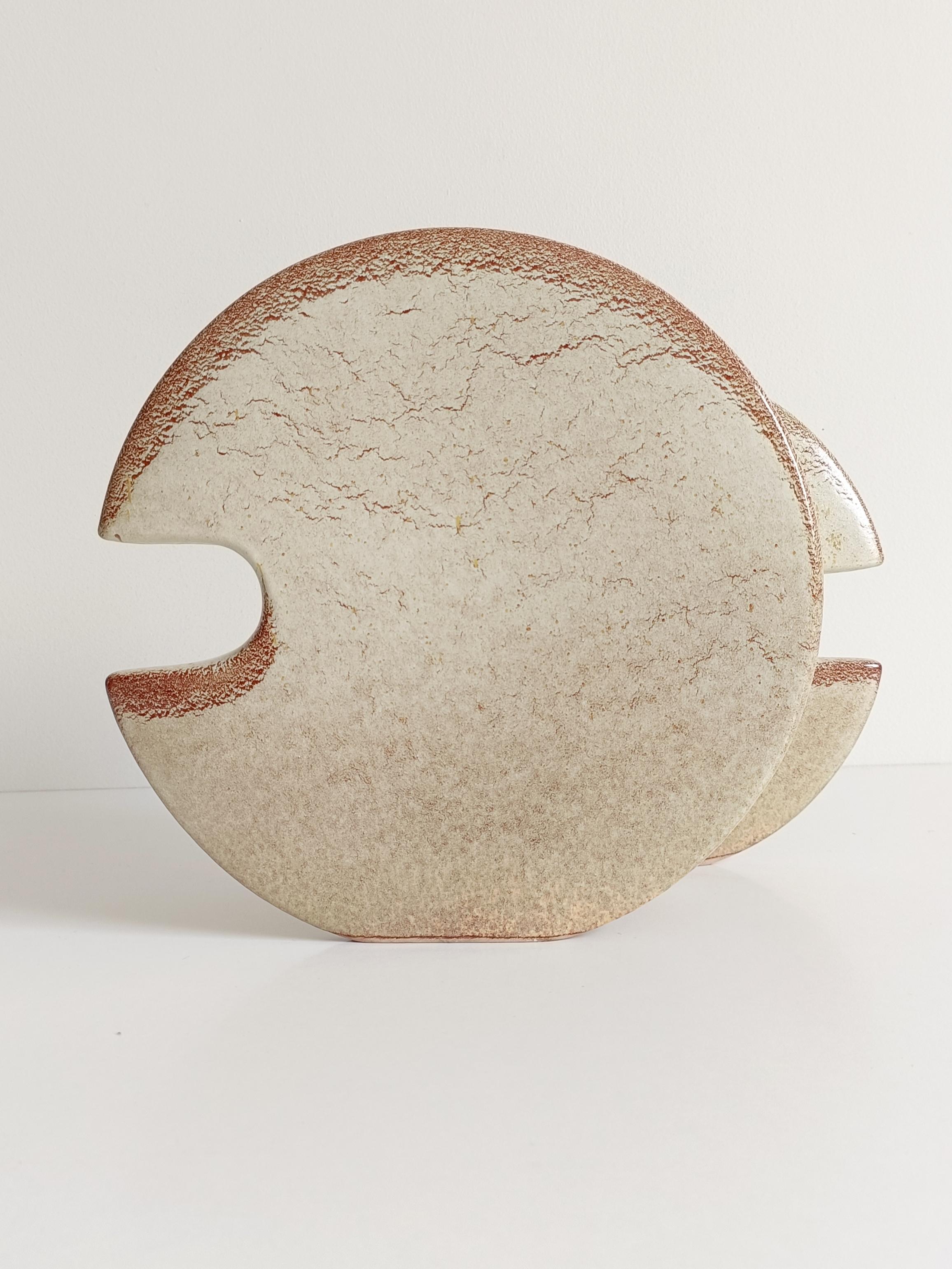 Mid-20th Century Bertoncello by Roberto Rigon Large Modernist Ceramic Vase or Centerpiece, 1960s For Sale
