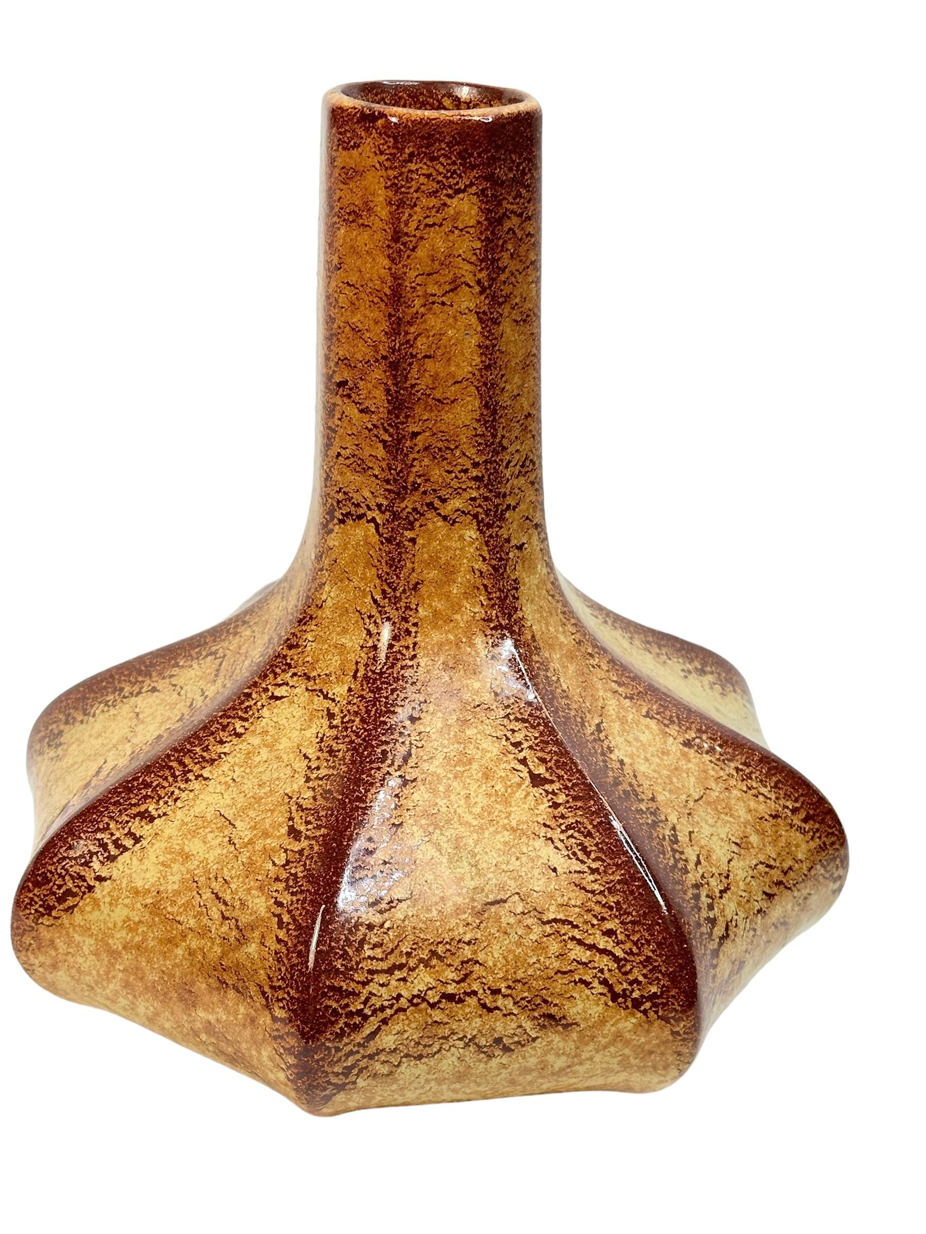 Italian Bertoncello by Roberto Rigon Mid Century Ceramic Vase, Italy, 1960s For Sale