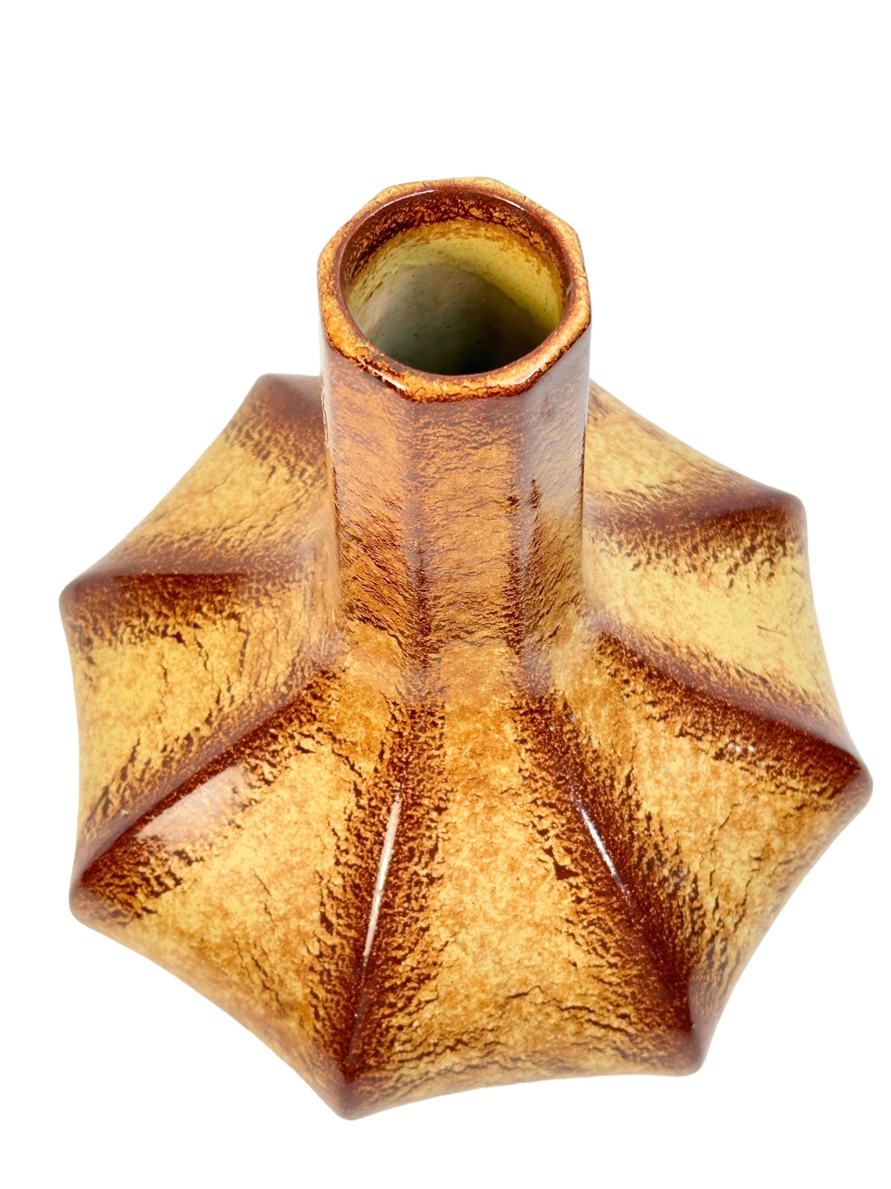 Hand-Crafted Bertoncello by Roberto Rigon Mid Century Ceramic Vase, Italy, 1960s For Sale