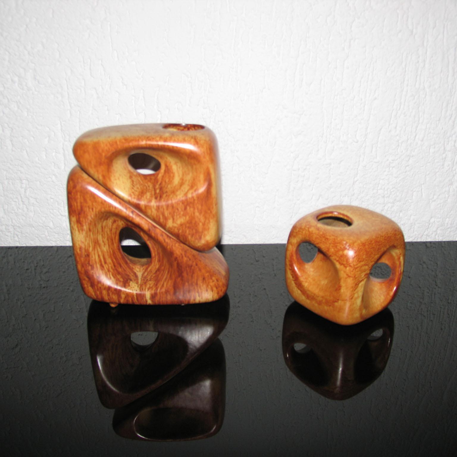Bertoncello Ceramiche Collection of 7 Italian Glazed Ceramic Vases, Robert Rigon For Sale 5