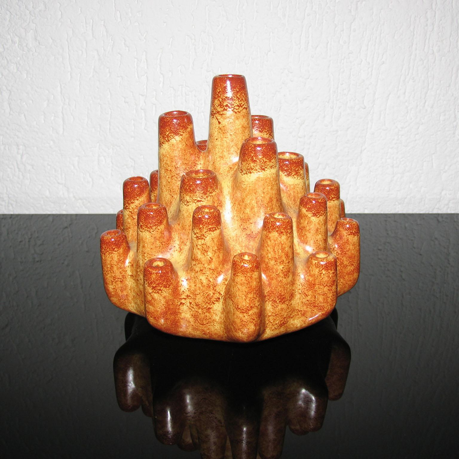 Bertoncello Ceramiche Collection of 7 Italian Glazed Ceramic Vases, Robert Rigon For Sale 7