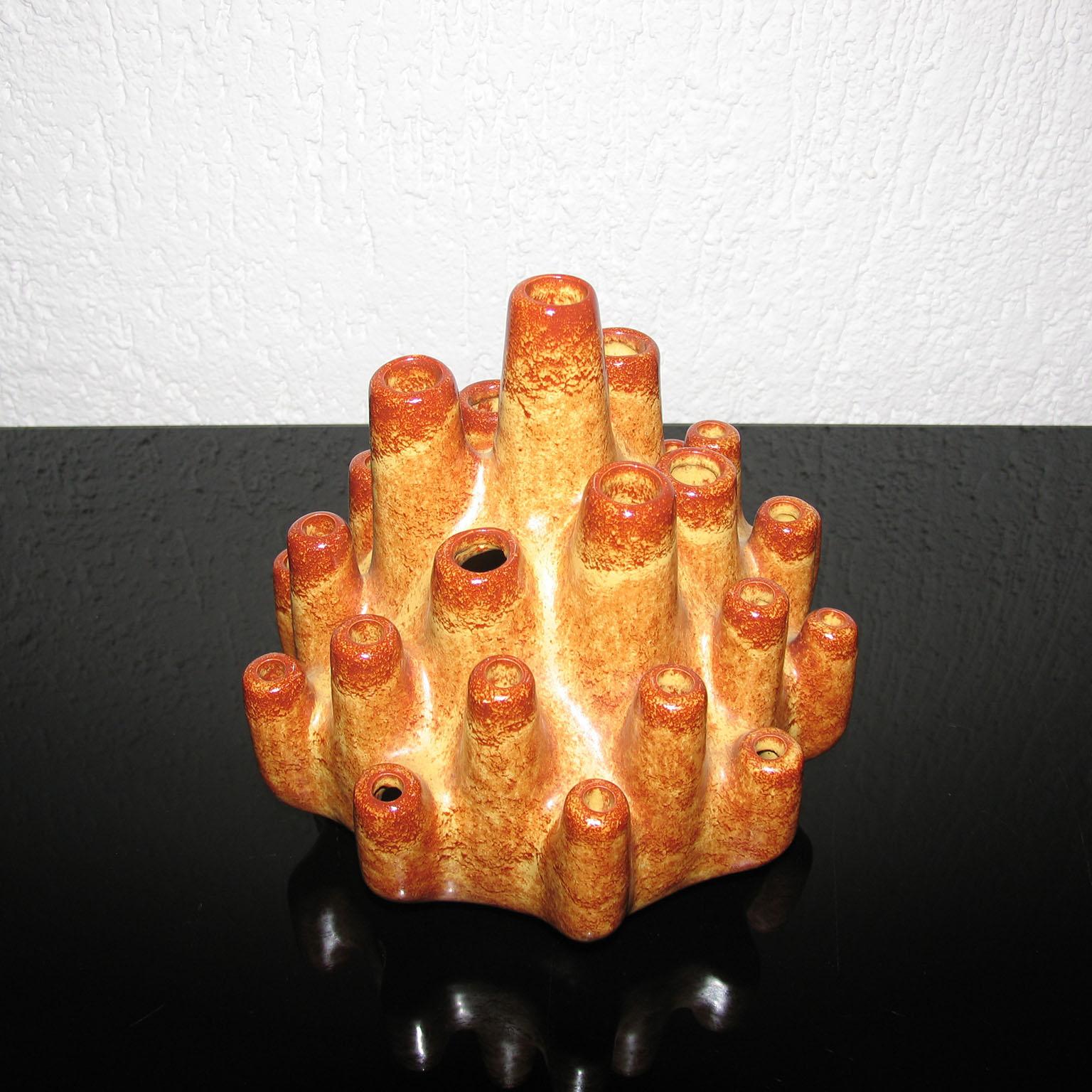 Bertoncello Ceramiche Collection of 7 Italian Glazed Ceramic Vases, Robert Rigon For Sale 8