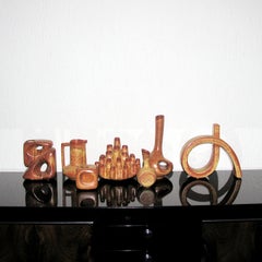 Bertoncello Ceramiche Collection of 7 Italian Glazed Ceramic Vases, Robert Rigon