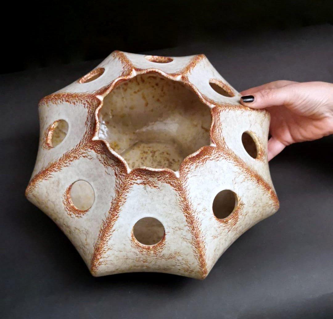 Bertoncello Italian Sculpture Vase Glazed Ceramic Design Roberto Rigon For Sale 10