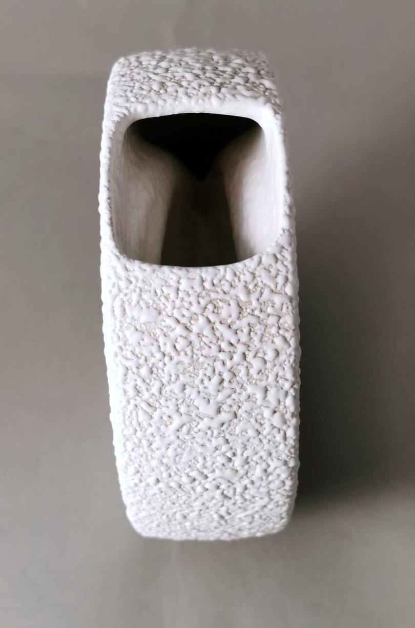 Bertoncello Italian Vintage Vase in White and Glazed Clay 2