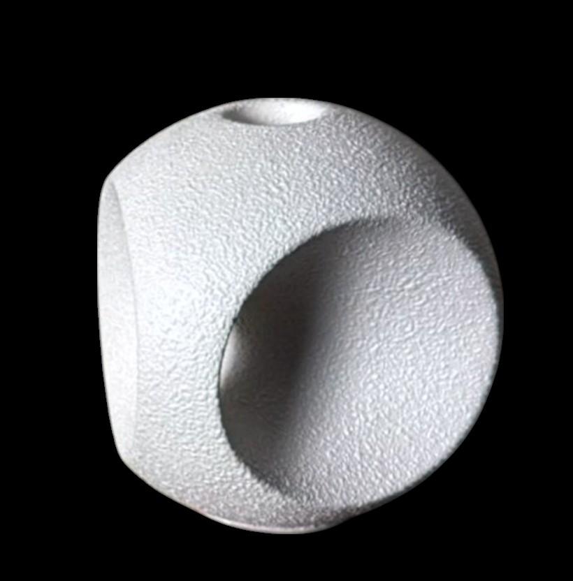 Bertoncello  Pair Of White Glazed Ceramic Candlesticks Design By Roberto Rigon For Sale 7
