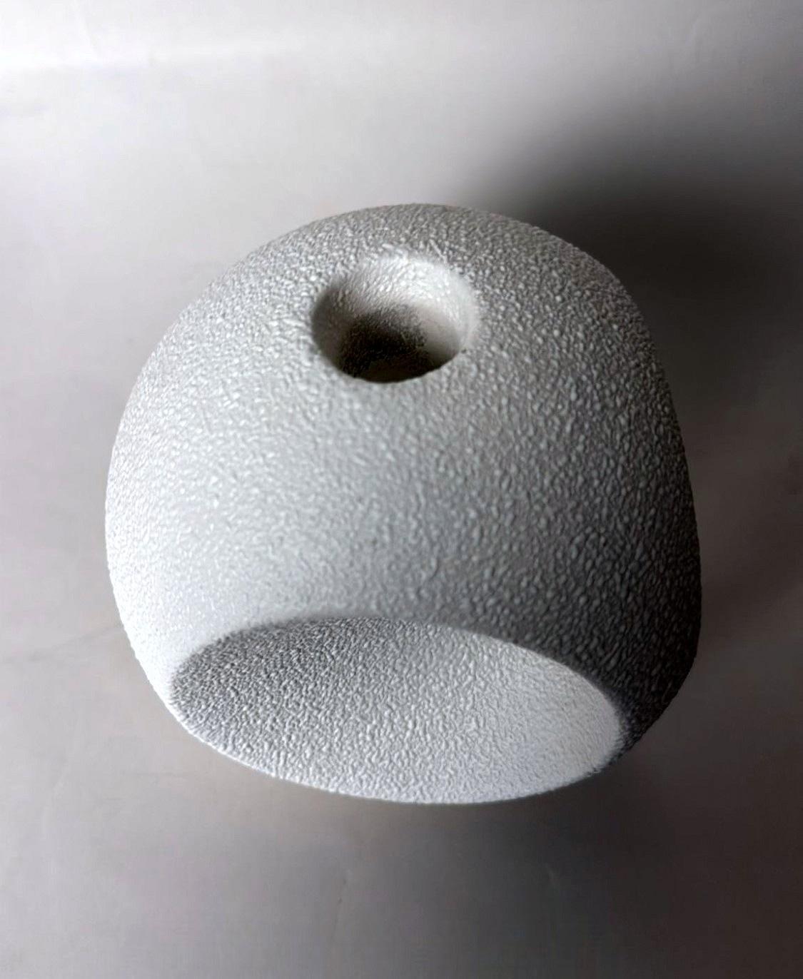 Bertoncello  Pair Of White Glazed Ceramic Candlesticks Design By Roberto Rigon For Sale 9