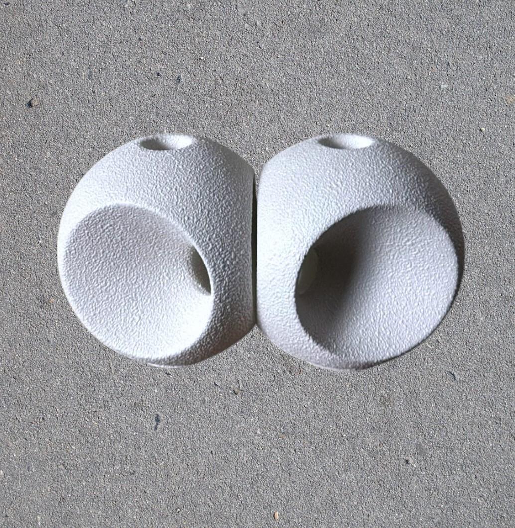 Bertoncello  Pair Of White Glazed Ceramic Candlesticks Design By Roberto Rigon For Sale 2