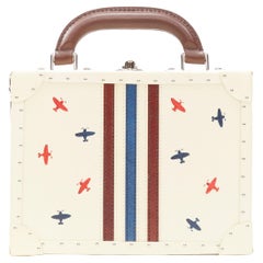 BERTONI 1949 dipinto a mano con stampa a mosca mini baule borsa a tracolla fatto a mano