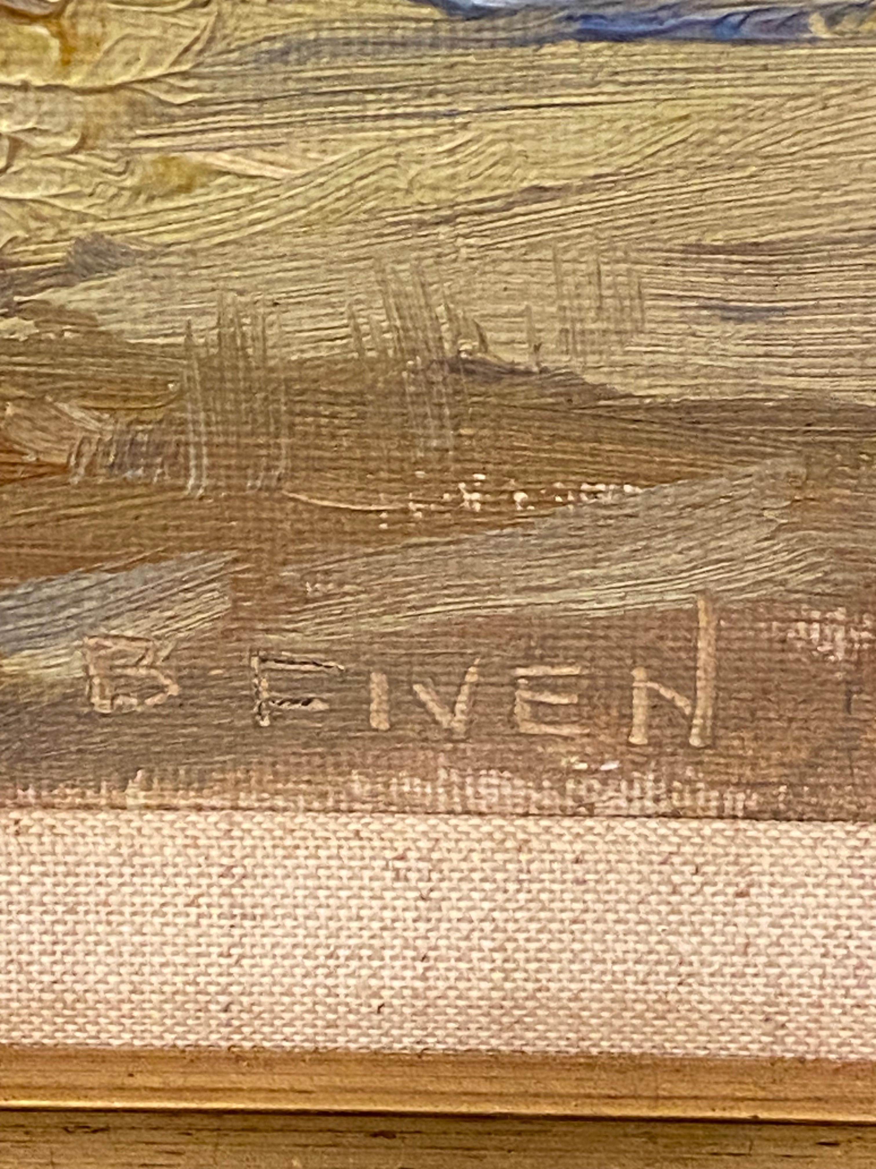 Bertram Fiven (Australian) Blue Mountains Landscape Oil on Canvas Board Painting For Sale 1